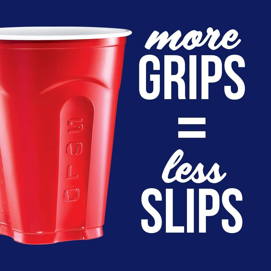 SOLO Original Red 18oz Plastic Party Cups - Pack of 100 Disposable Cups for Parties, Events & BBQs | Durable & BPA-Free Drinking Cups for Beer, Soda & Cocktails | Perfect for Birthday Parties, Tailgating & Outdoor Gatherings