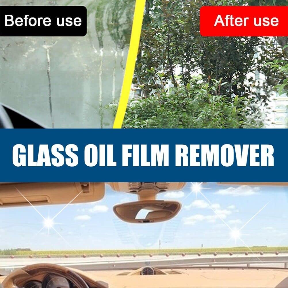 Premium Car Glass Oil Film Cleaner & Windshield Degreaser - Universal Auto Glass Polish & Remover for Streak-Free Shine (1 Piece) - Ideal for Cars, Trucks, SUVs & Motorcycles