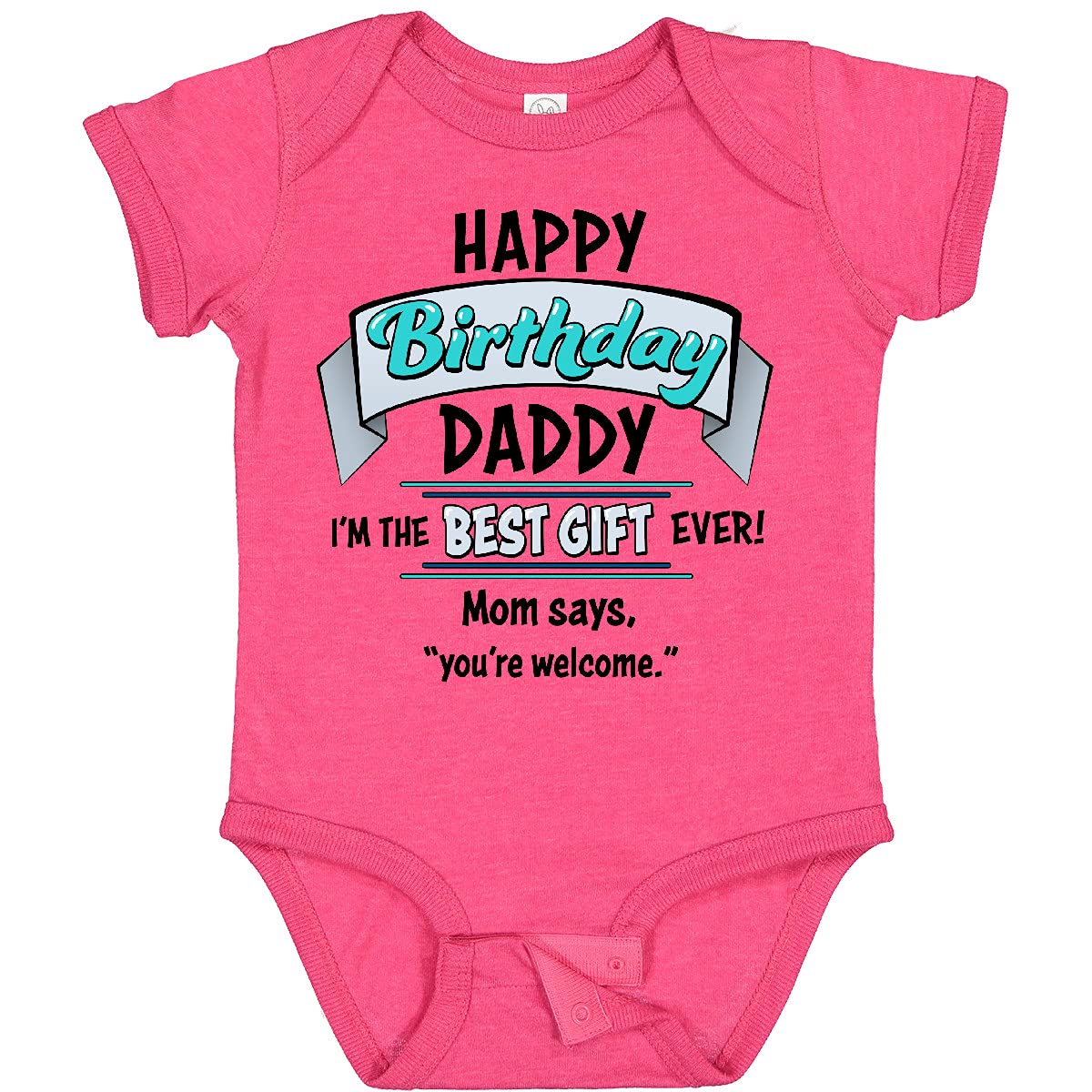 Inktastic Happy Birthday Baby Bodysuit - Cute Blue Onesie for Newborns & Infants - Perfect for Birthday Parties, Photo Shoots & Gifts