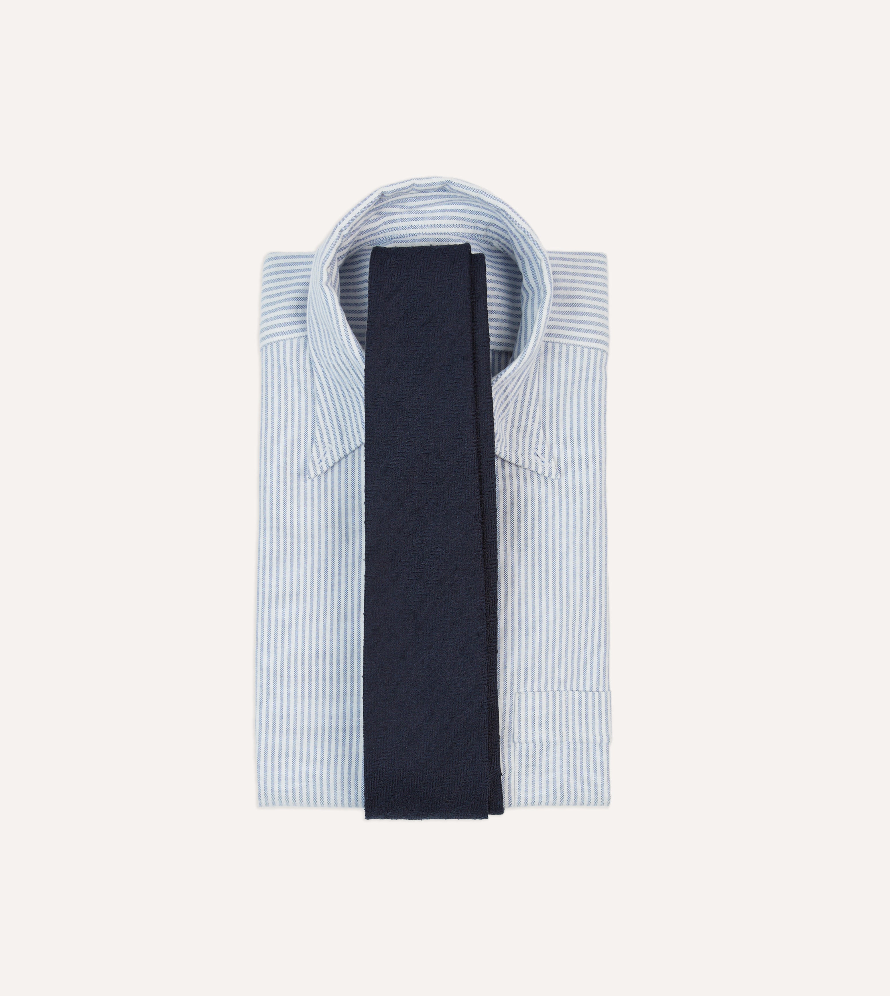 Premium Navy Herringbone Shantung Silk Tipped Necktie - Elegant Formal Tie for Business, Weddings & Special Occasions