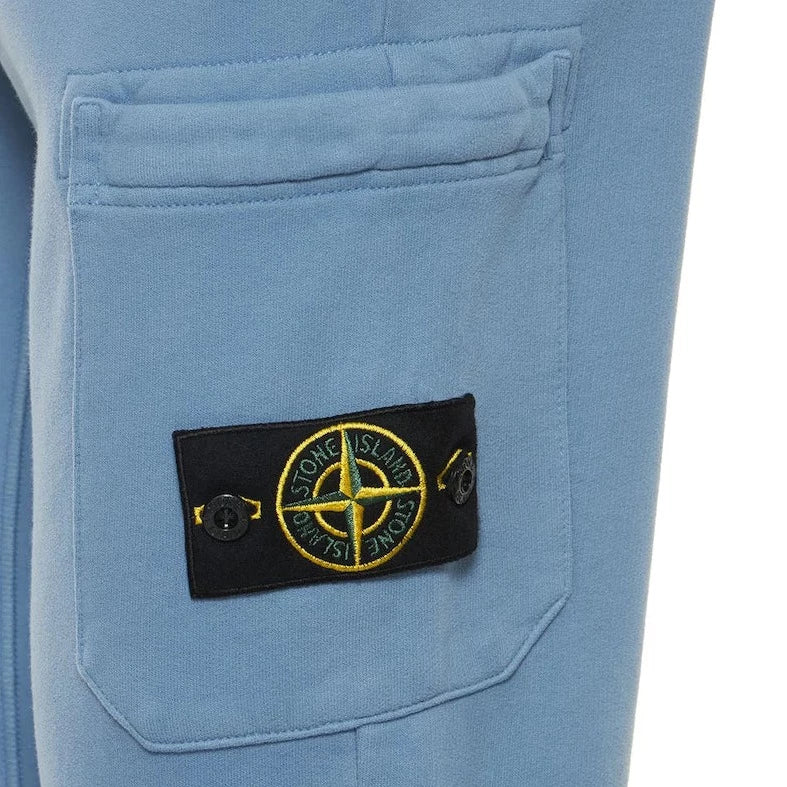 Stone Island Carta Blue Sweatpants for Men - Comfortable Cotton Joggers with Adjustable Drawstring | Perfect for Casual Wear, Gym & Lounge