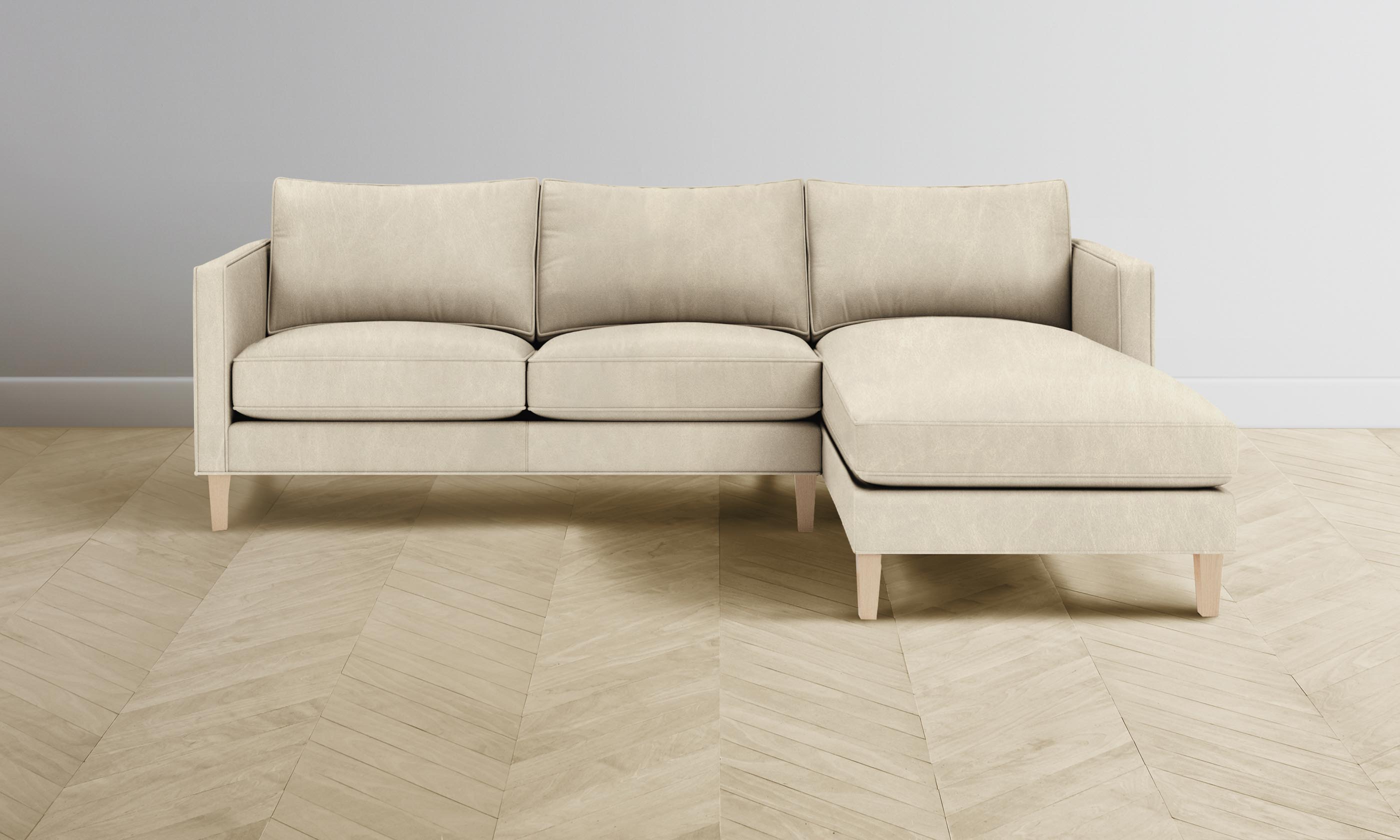Premium Crosby Sectional Sofa in Tuscan Leather Bisque - Luxurious Comfort for Living Room, Lounge & Family Room