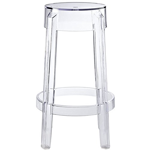 Home Square 2-Piece Clear Polycarbonate Counter Stool Set - 26.5