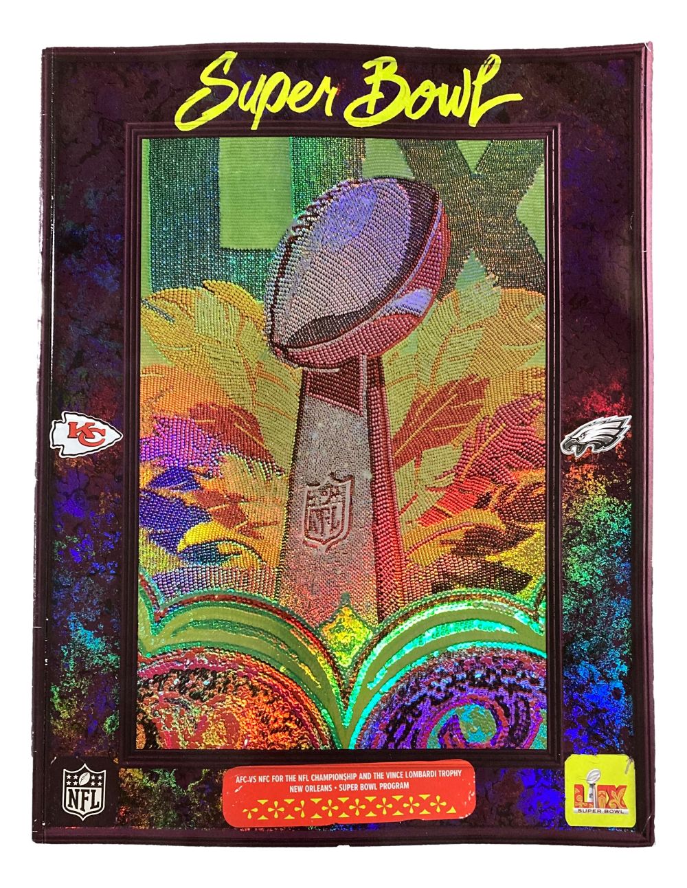 Official Super Bowl LIX Eagles vs Chiefs Game Program - Collectible Souvenir for Football Fans & Sports Memorabilia Enthusiasts - Perfect for Game Day, Tailgating, and Home Decor