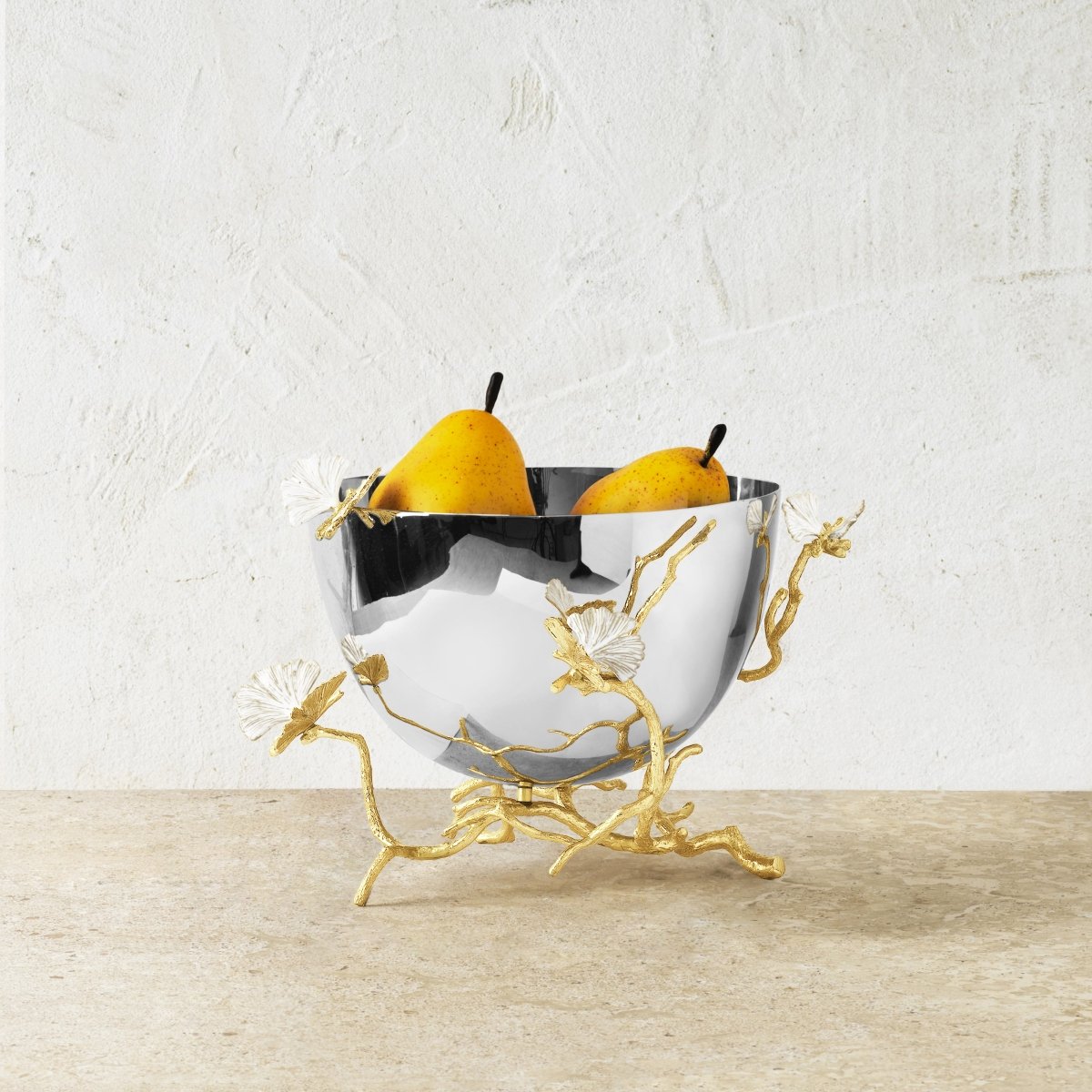 Butterfly Ginkgo Gold Bowl - Elegant Decorative Serving Bowl for Dining, Parties & Home Decor | Perfect for Salads, Fruits & Display