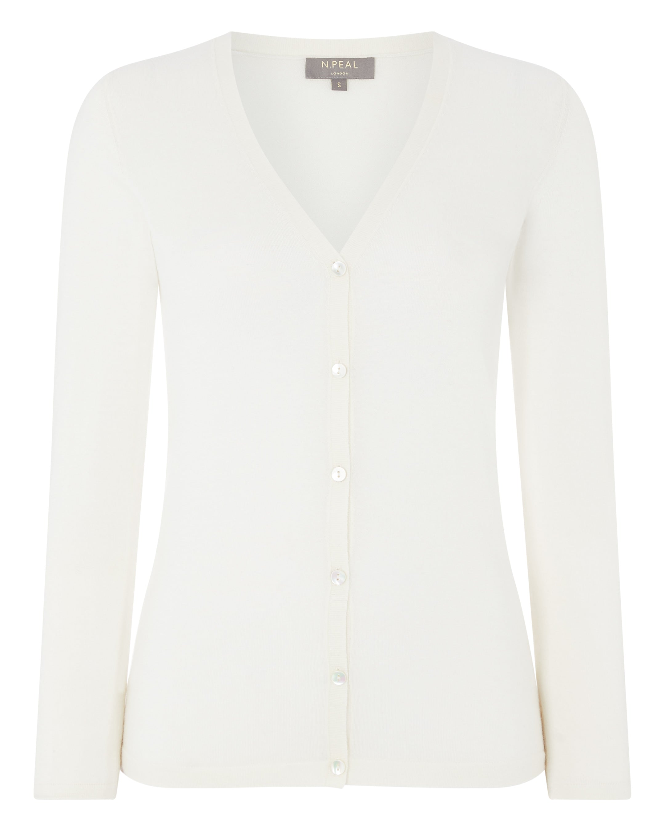 Luxury Women's Mia Superfine Cashmere V-Neck Cardigan Sweater - Soft Ivory White Cashmere Pullover for Office, Date Night & Fall Layering