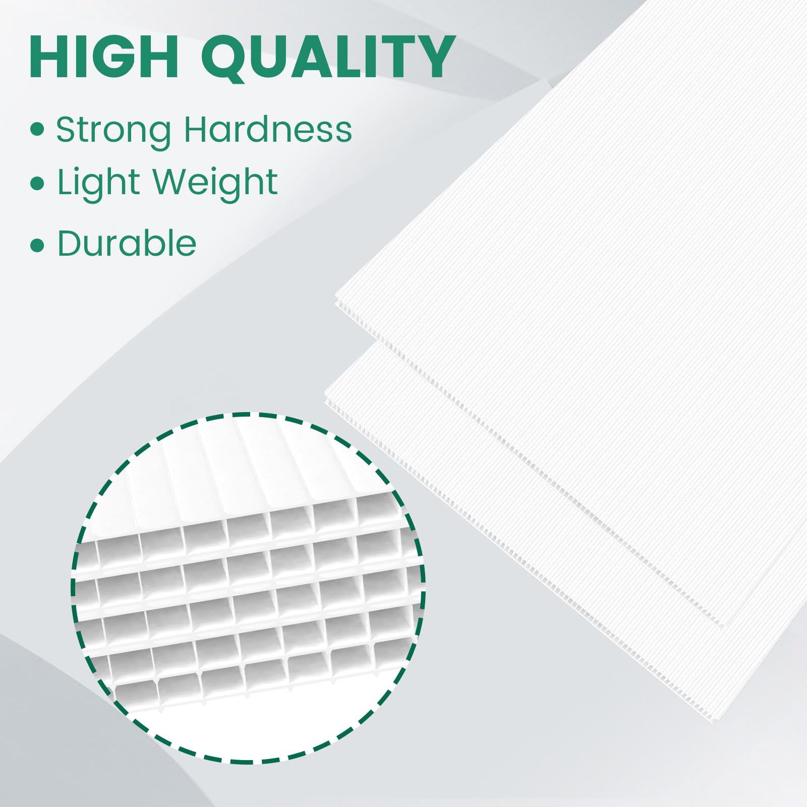 4mm Thick White Corrugated Plastic Sheets (24x36 Inches) - Pack of 3 Waterproof Coroplast Poster Boards for Indoor & Outdoor Signage, Displays, and DIY Projects - Lightweight & Durable Plastic Board