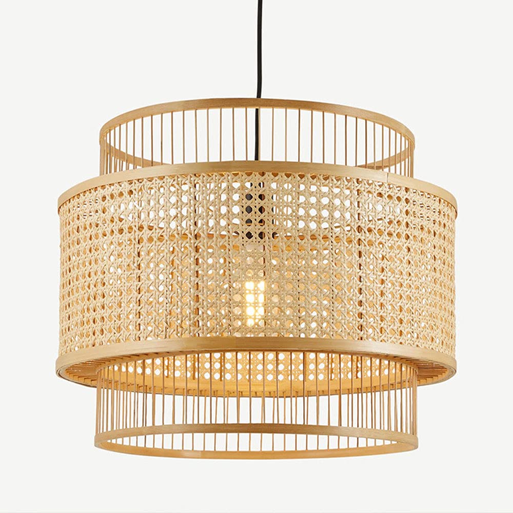 Japanese Handmade Bamboo LED Chandelier - Modern Farmhouse Ceiling Pendant Light for Dining Room, Kitchen, Restaurant & Living Room | Energy Efficient Indoor Lighting Fixture for Cozy Ambiance