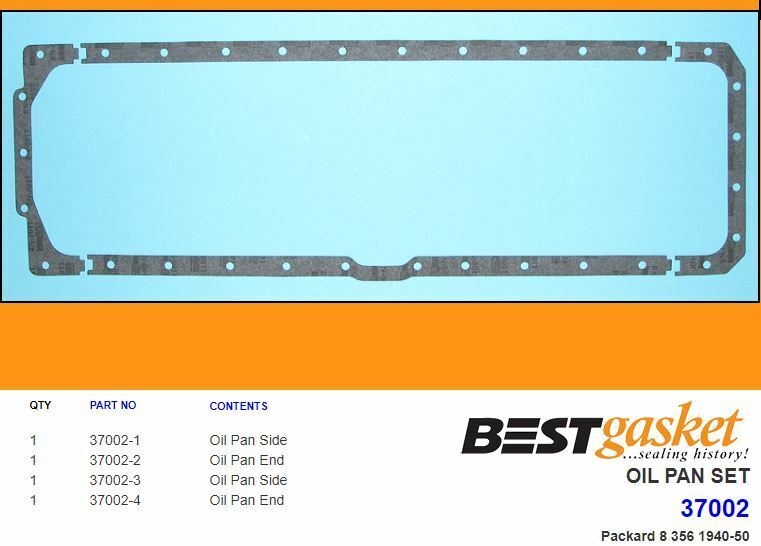 Packard 356 Super 8 Oil Pan Gasket Set - High Quality Replacement for 1940-1950 Models - Perfect for Classic Car Restoration & Engine Maintenance