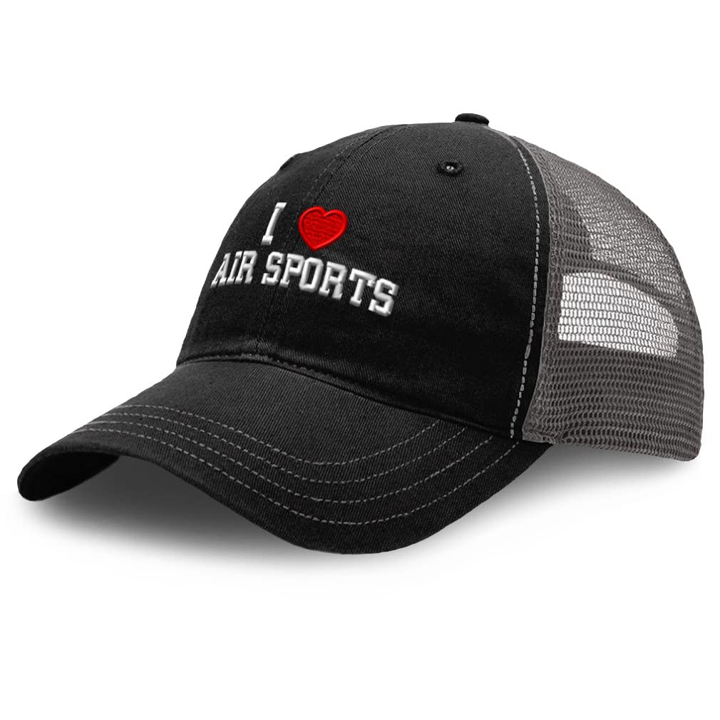 Custom Baseball Cap with (Love) Air Sports Design - Red Heart Soft Mesh Hat for Sports Lovers | Perfect for Baseball Games, Running & Outdoor Activities