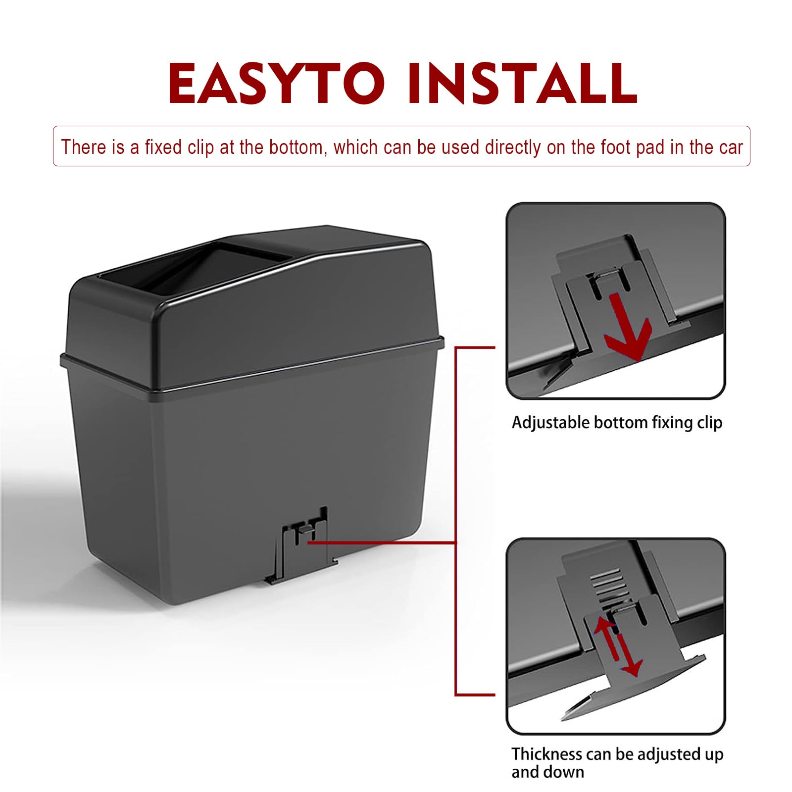 1 Pack Waterproof Car Trash Can with Lid - 8.2