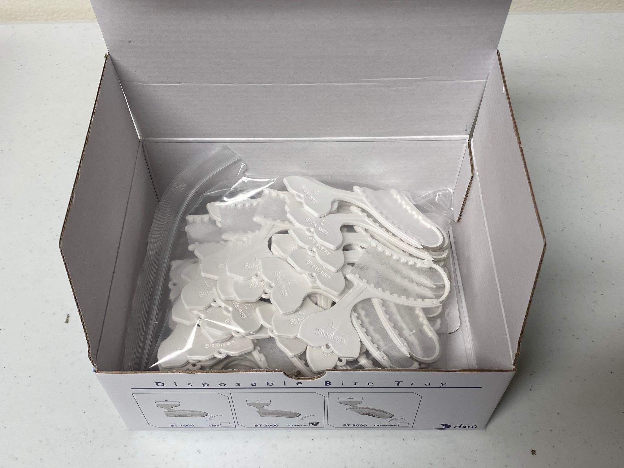35 Disposable Impression Bite Trays DIBT Sideless for Dental Work - Includes 48 Free Heavy Body Mixing Tips - Perfect for Dentists, Orthodontists & Dental Labs