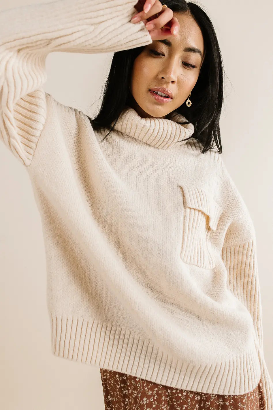 Lilah Women's Turtleneck Sweater - Soft Winter Knit Pullover for Casual & Office Wear | Final Sale