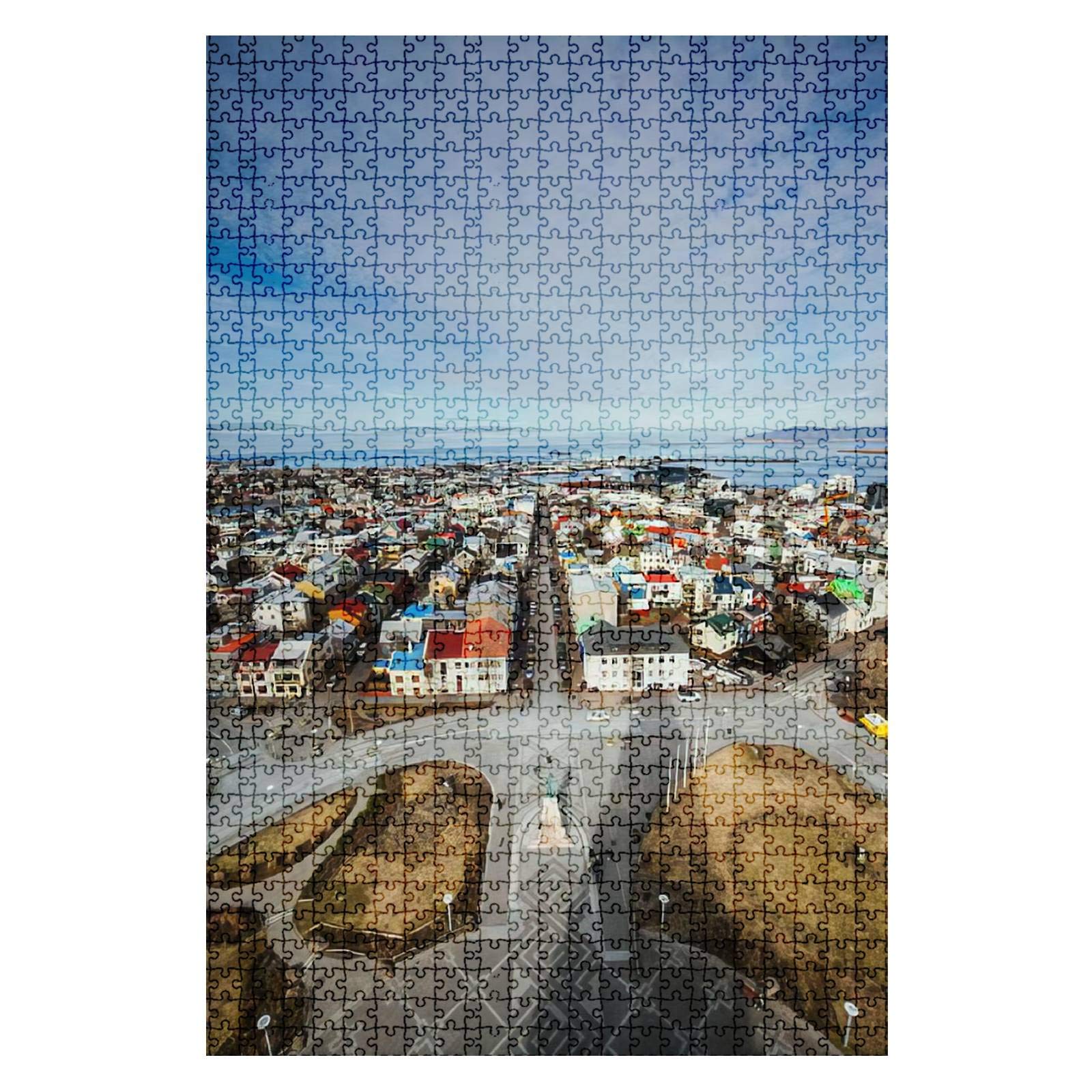 GAROLINAPW 1000-Piece Wooden Jigsaw Puzzle - Aerial View of Reykjavik Iceland | Educational & Stress Relief Puzzle for Adults & Kids | Perfect Fit Multicolor Pieces | Great for Family Game Night & Classroom Activities