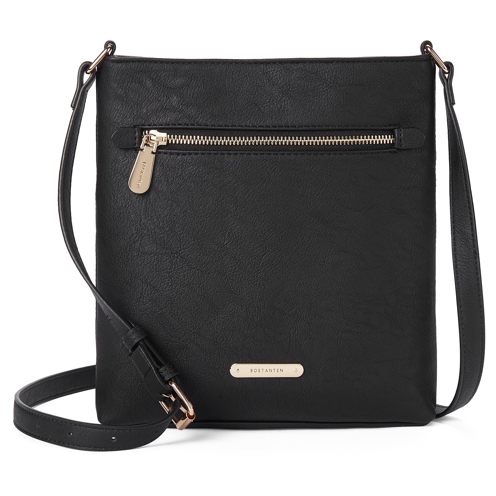 BOSTANTEN Women's Crossbody Bag - Soft Leather Adjustable Shoulder Purse with Zipper Pocket | Stylish Handbag for Work, Travel & Everyday Use