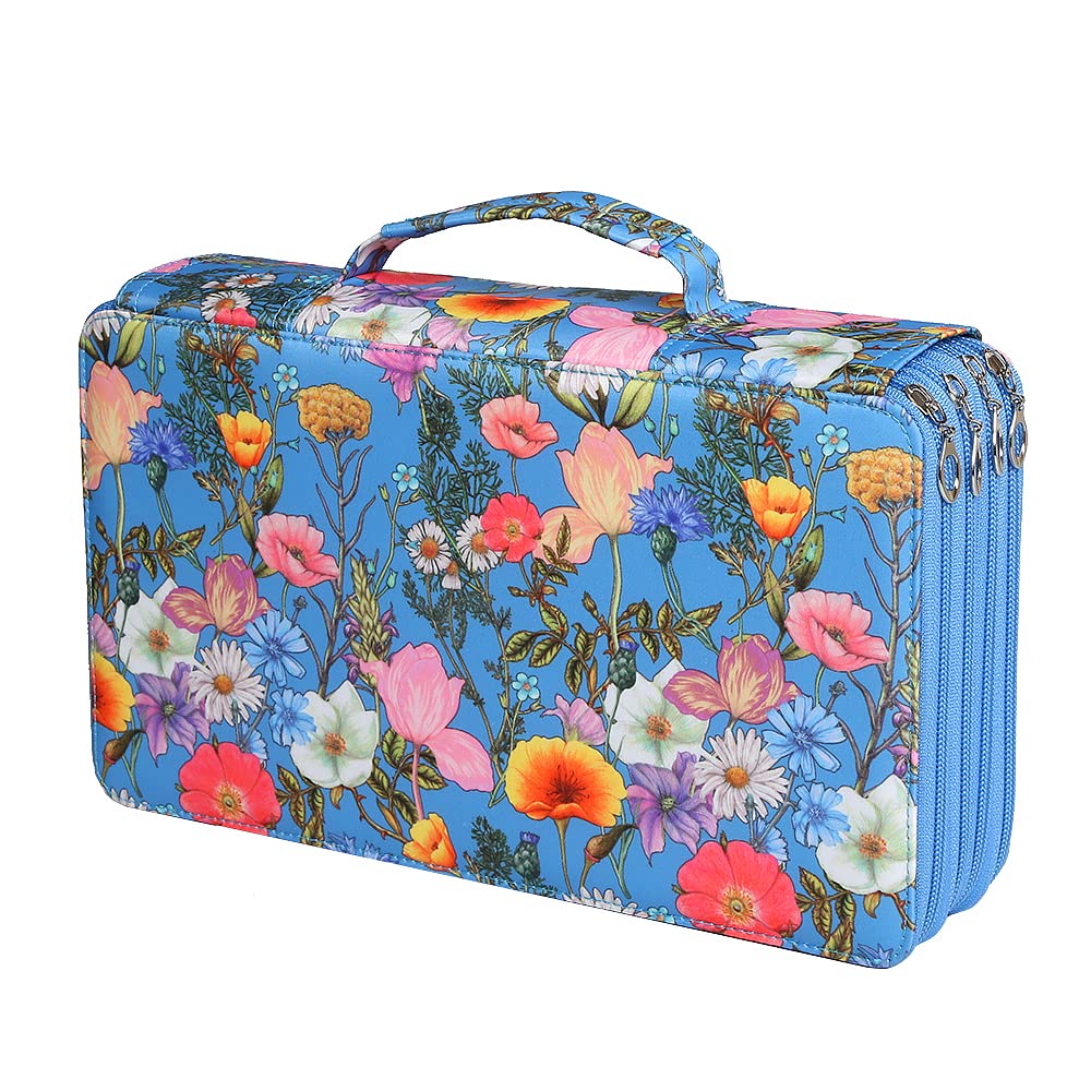Premium Portable Pencil Case Organizer - Holds 300 Colored Pencils with Stylish Printing Pattern | Perfect for Prismacolor, Crayola & Marco Pencils | Great for Artists, Students & Office Use