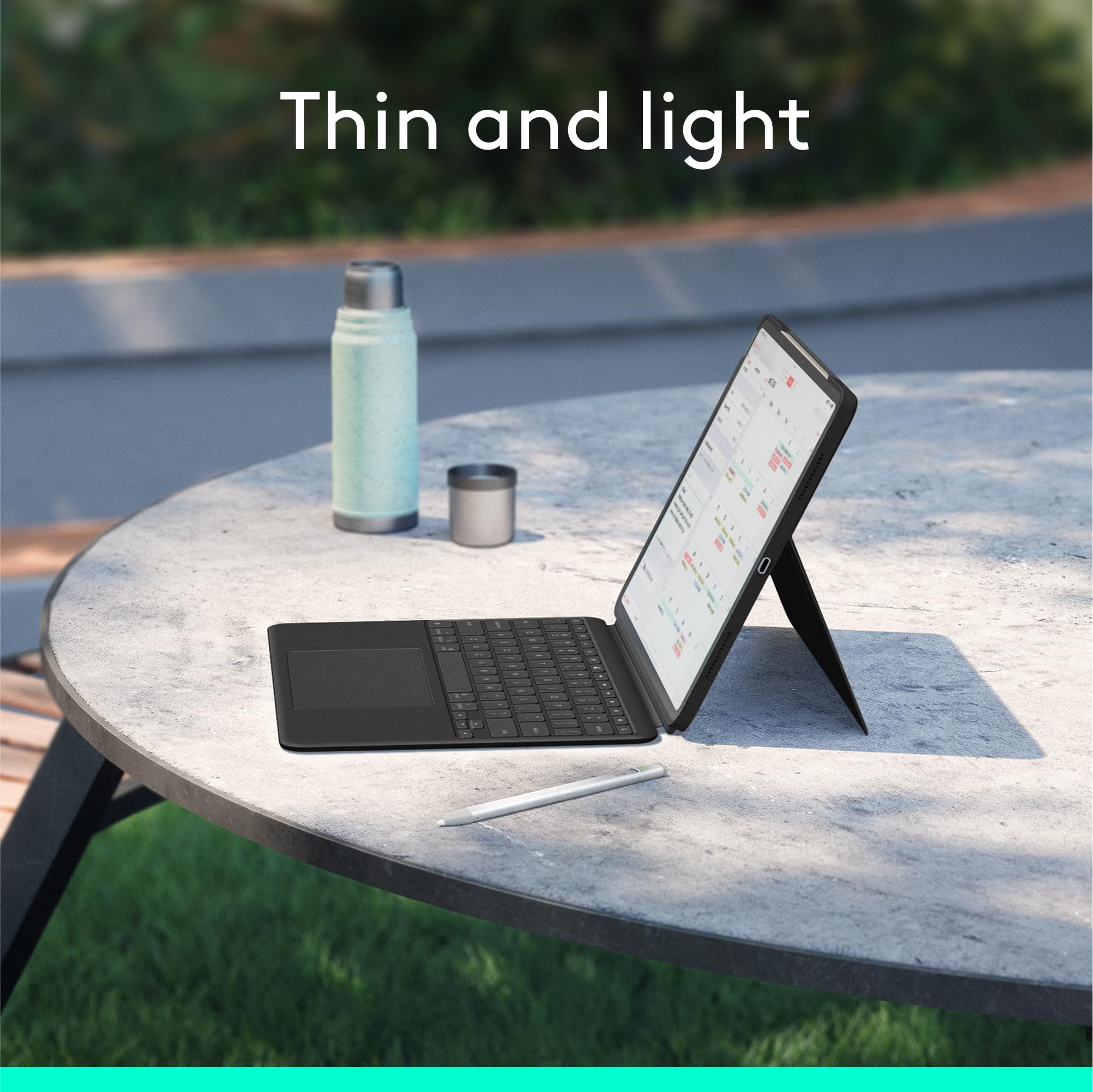 Logitech Combo Touch iPad Air 13-inch (M2) 2024 Keyboard Case with Backlit Keys & Adjustable Kickstand - Detachable Bluetooth Keyboard for iPad Air 5th/6th Gen - Perfect for Work, Study & Travel in Midnight Black