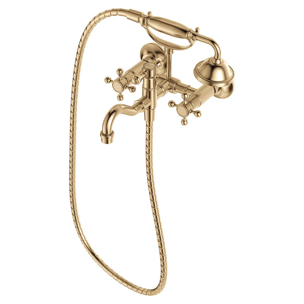 Fienza 336105UB Lillian Exposed Bathroom Faucet Set with Hand Shower in Urban Brass Finish - Perfect for Modern Bathroom Renovations and Spa-Like Shower Experiences