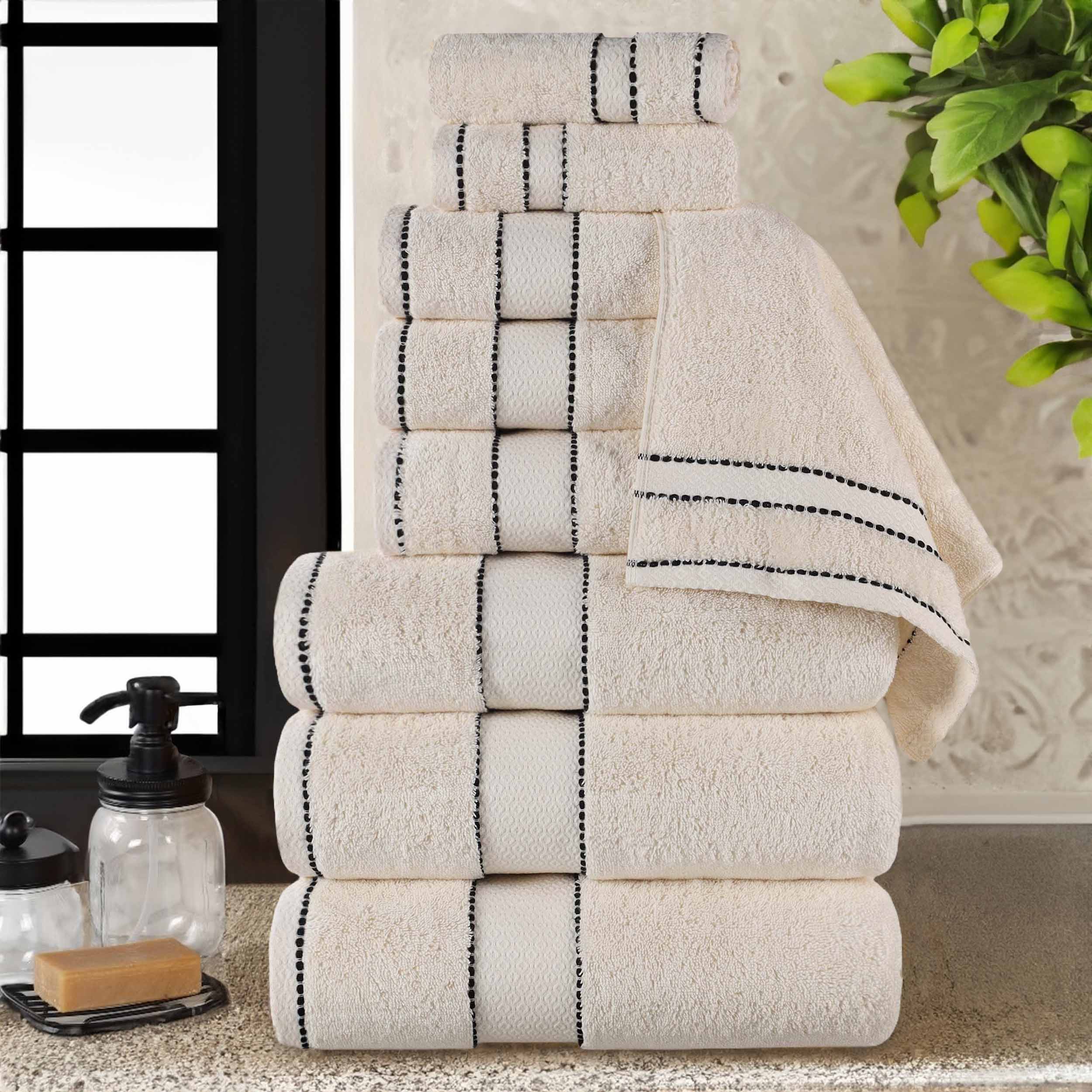 Premium 9-Piece Giza Cotton Towel Set - Ultra Absorbent, Soft & Durable - Made in Egypt - Perfect for Bathroom, Spa & Luxury Home Use