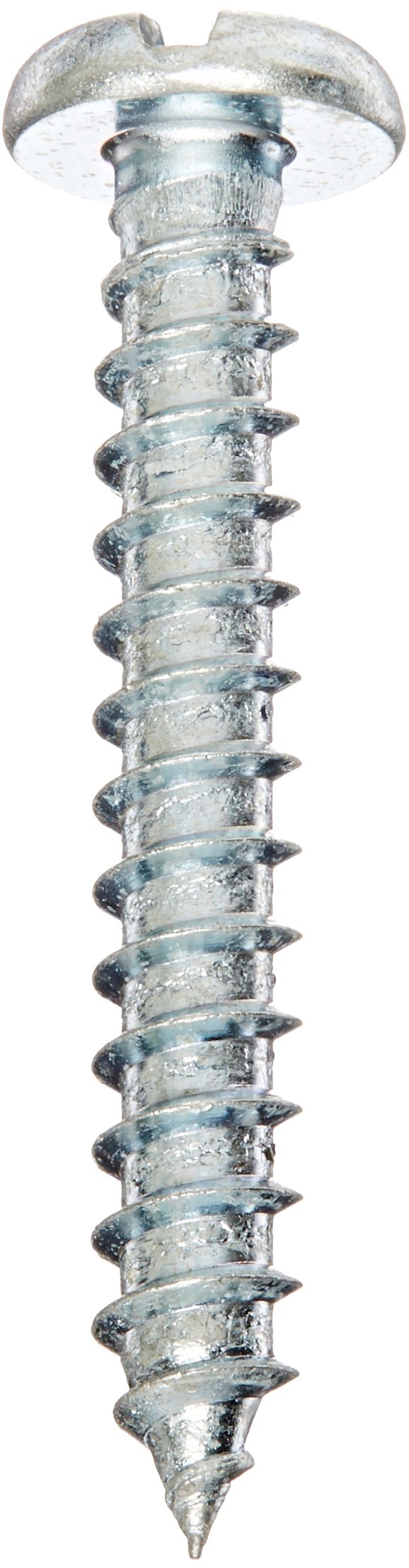 Small Parts 1224ASP Zinc Plated Steel Sheet Metal Screws, Pan Head Slotted Drive Type A, #12-11 Thread, 1-1/2