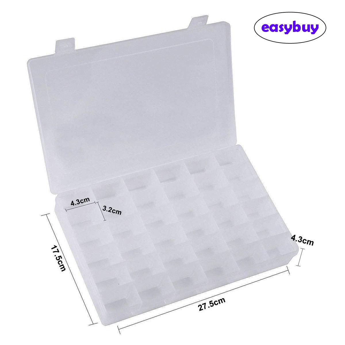 36-Compartment Clear Adjustable Jewelry Bead Organizer Box - Craft Storage Container with Adjustable Dividers - Perfect for Beading, DIY Crafts & Small Parts Organization