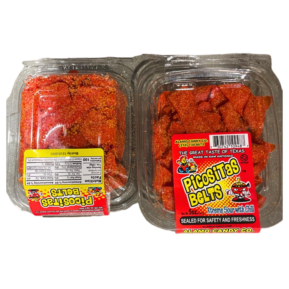 Alamo Candy Picositas Belt - 1 Count | Spicy Tamarind Sugar Candy | Authentic Mexican Treat for Parties, Snacking & Gifting