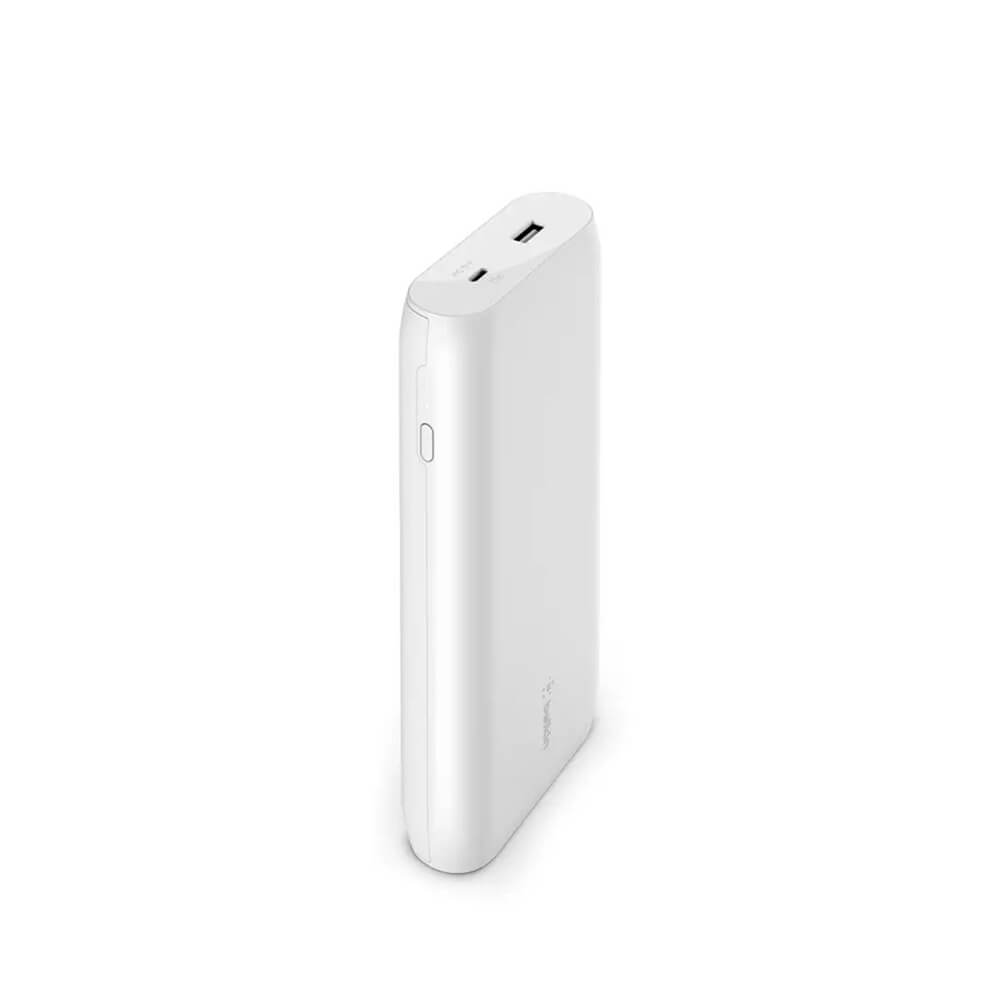 Belkin Pocket Power 18W USB-C 20000mAh Portable Charger - Fast Charging Power Bank for iPhone, Android, iPad - Perfect for Travel, Camping & Emergency Backup (White)