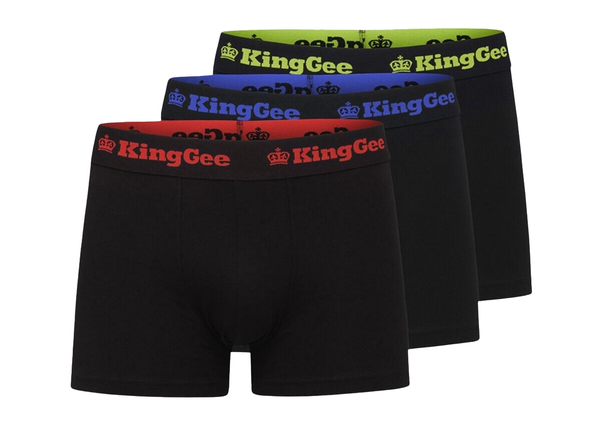 KingGee Men's Cotton Trunk Underwear 3-Pack - Breathable Soft Boxer Briefs for Men in Assorted Colors - Perfect for Everyday Wear, Workout & Travel