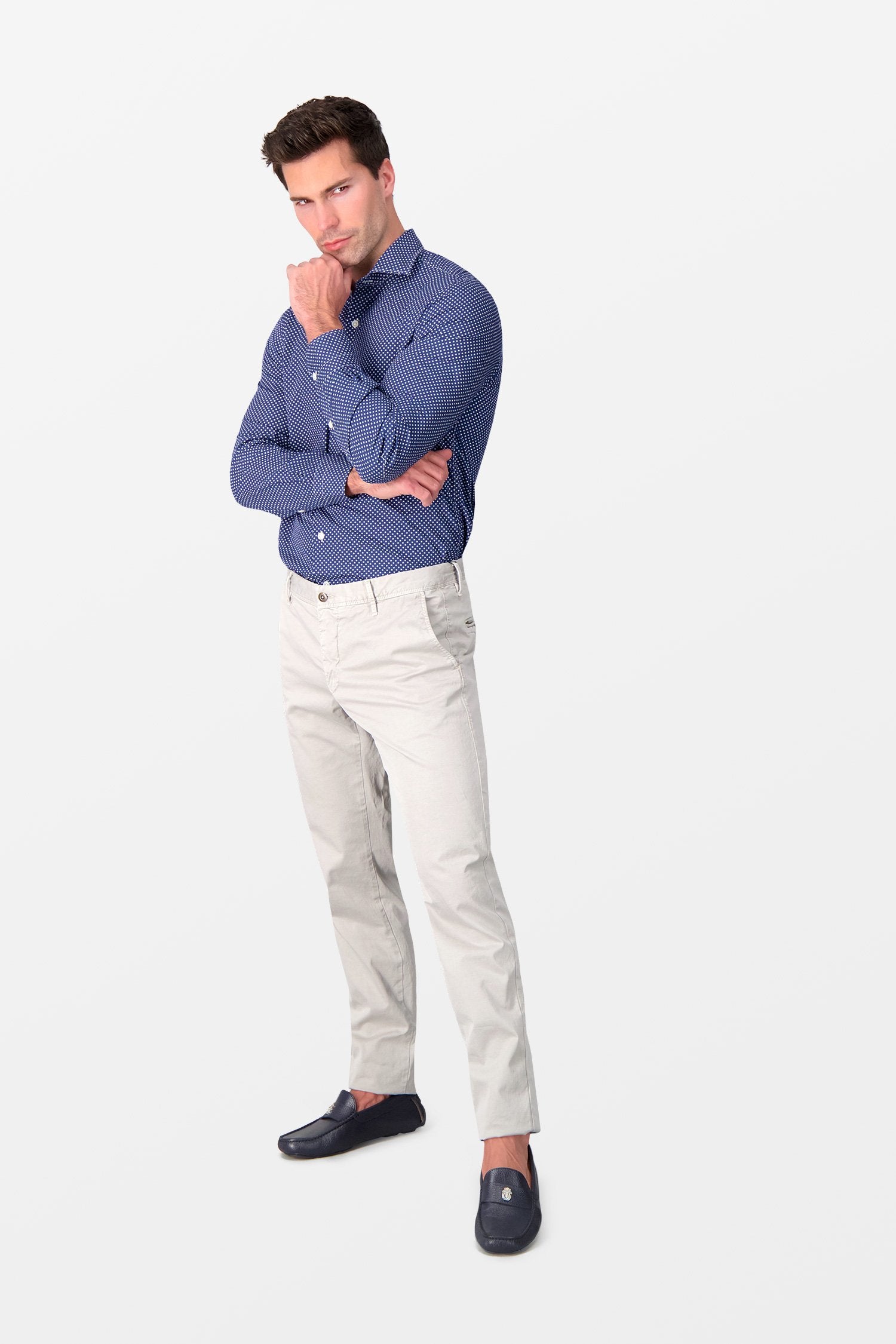 Barba Napoli Blue Classic Dress Shirt for Men - Premium Italian Cotton Formal Wear for Business & Special Occasions