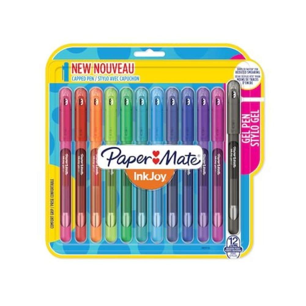 Paper Mate InkJoy Gel Pens 0.7mm Medium Point - 12 Pack Assorted Colors for Smooth Writing, School, Office & Creative Projects