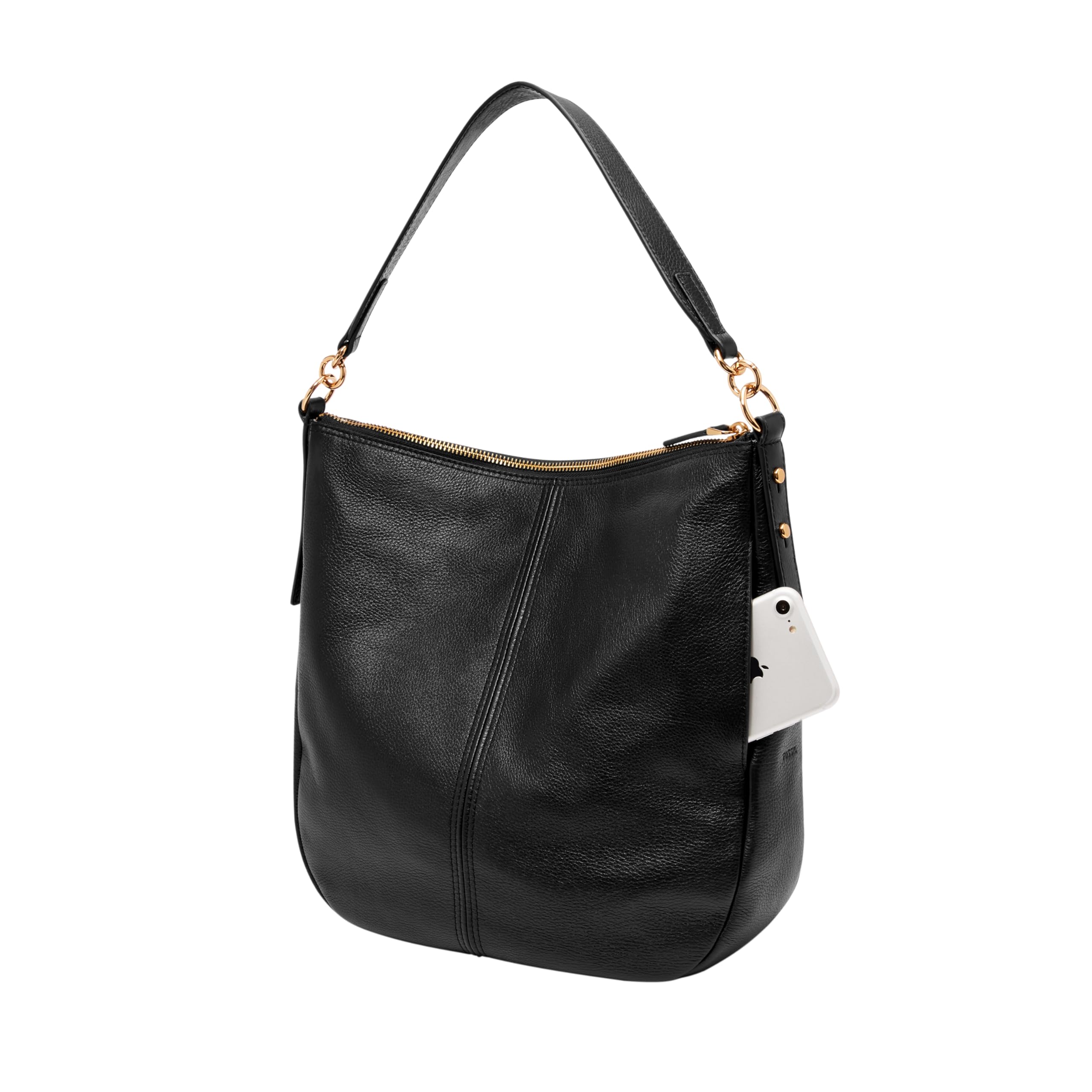Fossil Women's Jolie Leather Hobo Purse Handbag - Stylish Crossbody Shoulder Bag for Everyday Use, Work & Travel | Black (ZB1434001)