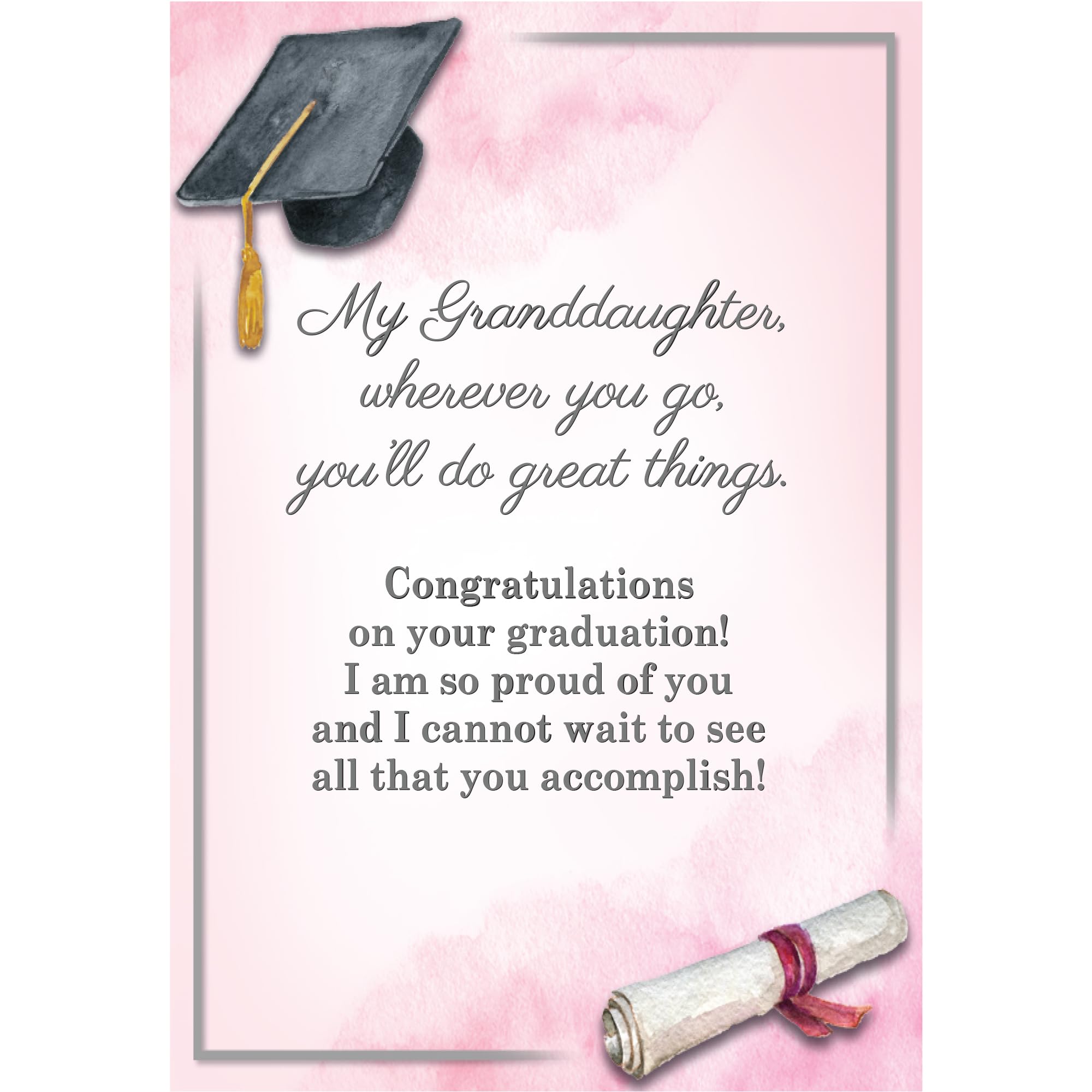 Danbury Mint Silver Graduation Pendant for Granddaughter - Elegant Jewelry Gift for High School & College Graduation - Engraved Keepsake Necklace #6305-0017 | Perfect for Ceremonies, Parties & Special Occasions