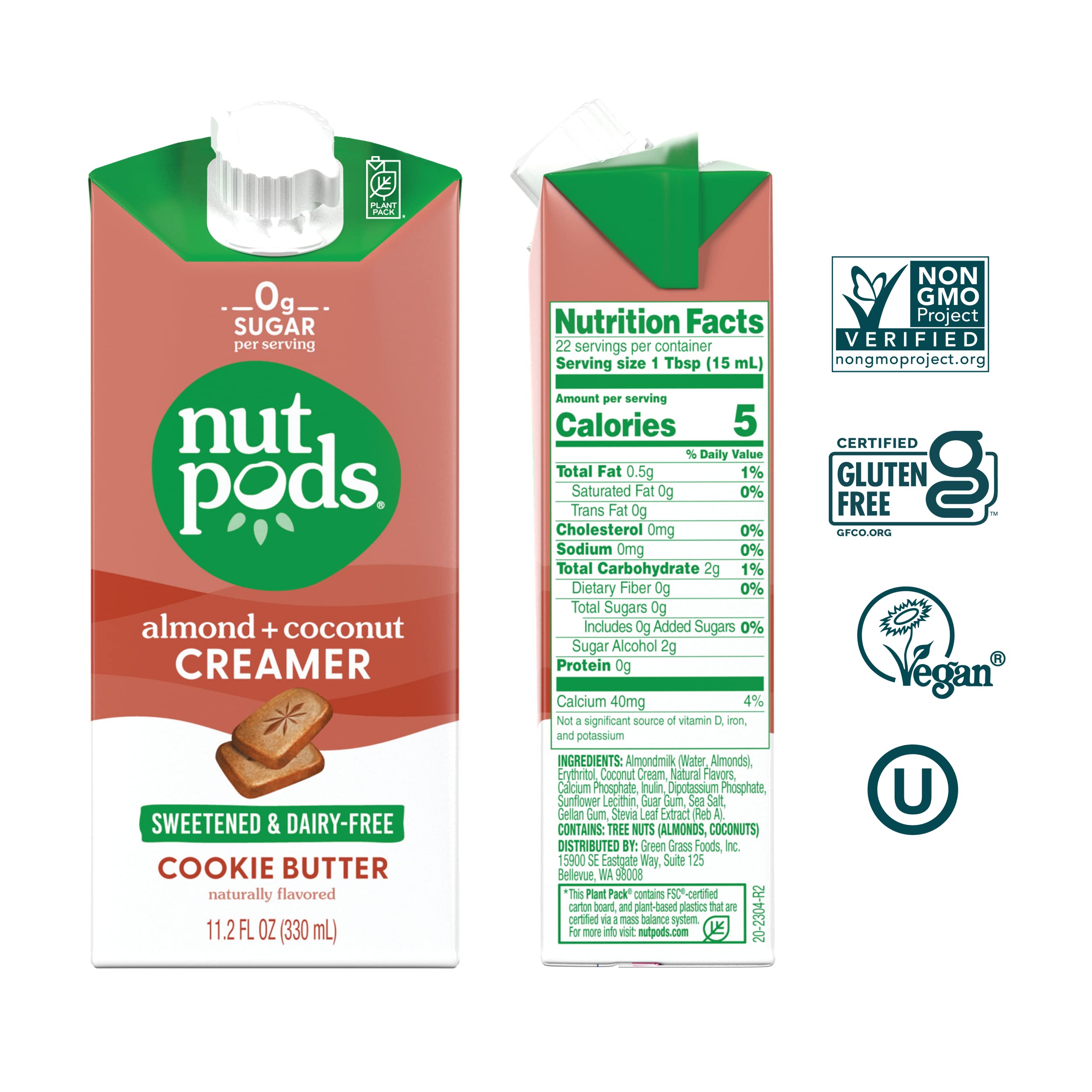 Nutpods Non-Dairy Coffee Creamer Bundle - 4 Pack Unsweetened Variety & 3 Pack Cookie Butter Creamer | Plant-Based, Keto-Friendly, Vegan | Perfect for Coffee, Tea, Baking & Smoothies