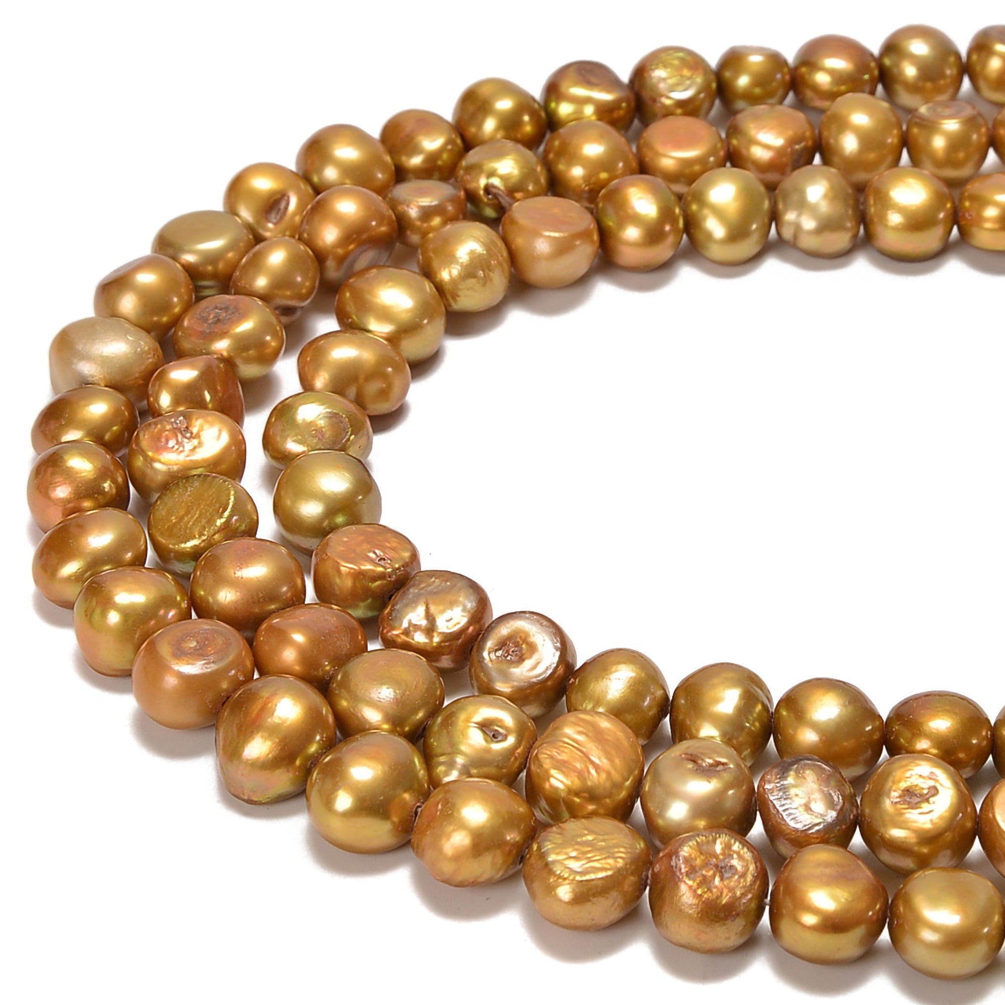 Premium Freshwater Pearl Beads with Gold Center Drill - 8mm, 9mm, 10mm, 11mm Sizes - 13.5