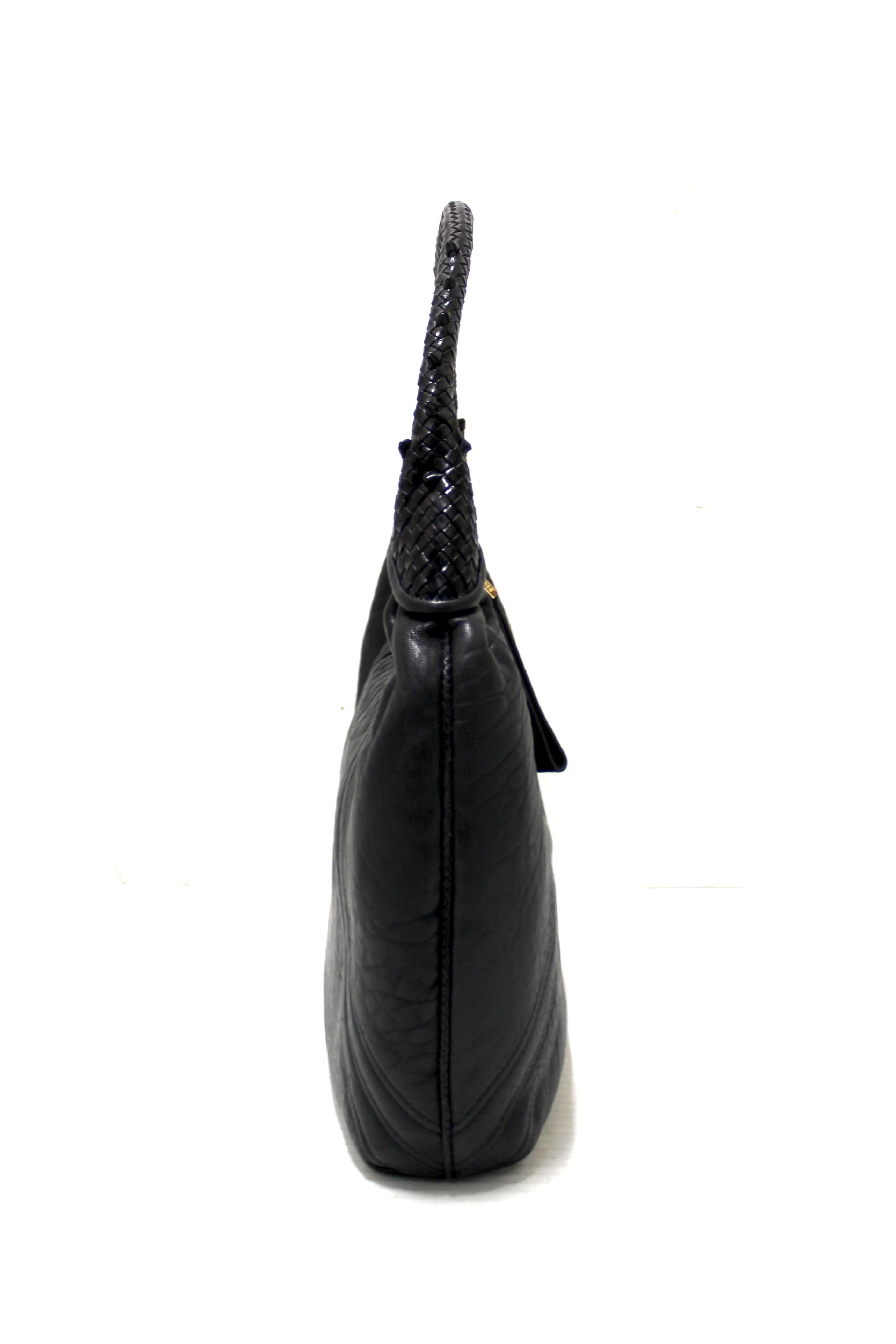 Authentic Fendi Black Grained Leather Spy Hobo Shoulder Bag for Women | Luxury Designer Handbag | Perfect for Work, Travel & Evening Events