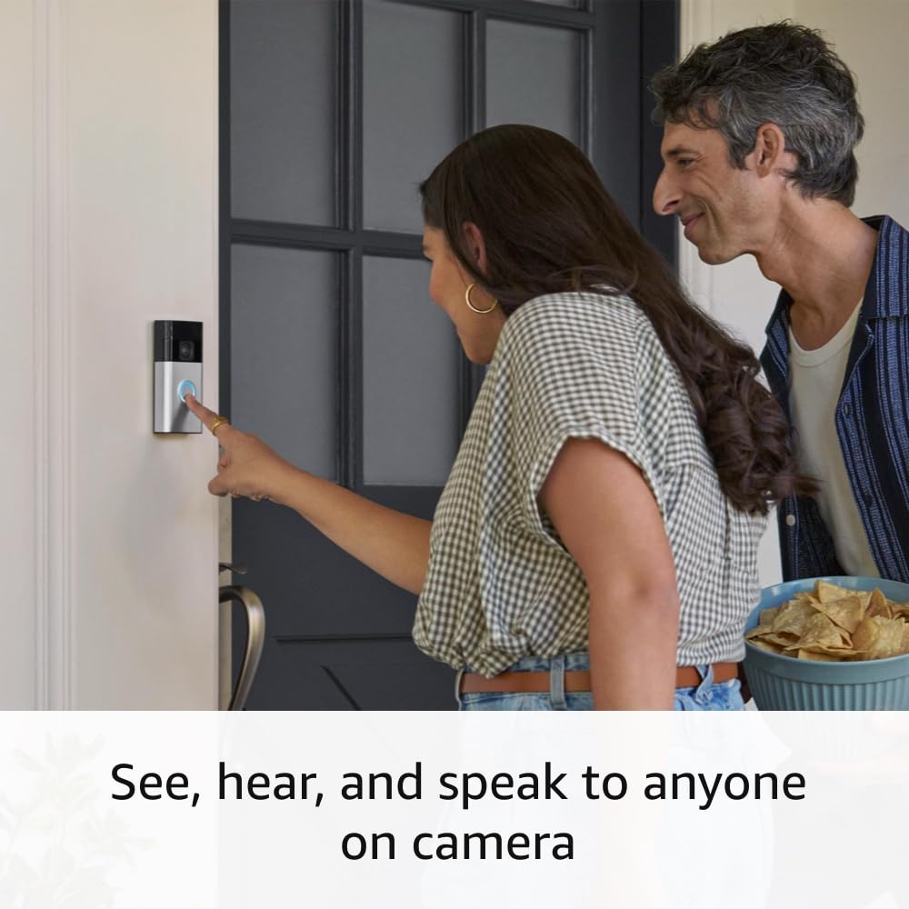 Smart Video Doorbell with Indoor Camera & Alarm System - Venetian Bronze & White - 8-Piece Home Security Kit for Front Door Monitoring & Smartphone Alerts