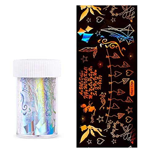 40 x 1000mm Smiley Face Leaf Design Glossy Nail Transfer Stickers - DIY Nail Art Decoration for Gel Polish & Acrylic Nails - Perfect for Home Salon, Party Nail Designs & Professional Manicures