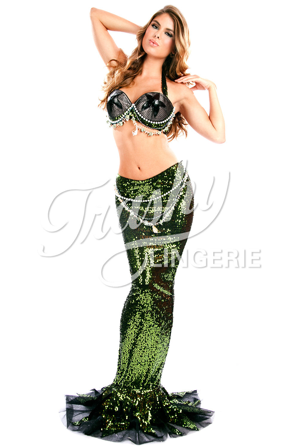 Sparkly Mermaid Sequin Skirt for Women - Glamorous High Waist Party Skirt for Dancers, Performers & Costumes | Perfect for Halloween, Cosplay & Festive Events