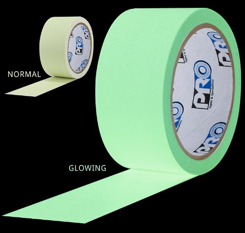 ProTapes Pro Glow Phosphorescent Vinyl Glow in the Dark Tape - 18 mils Thick, 1