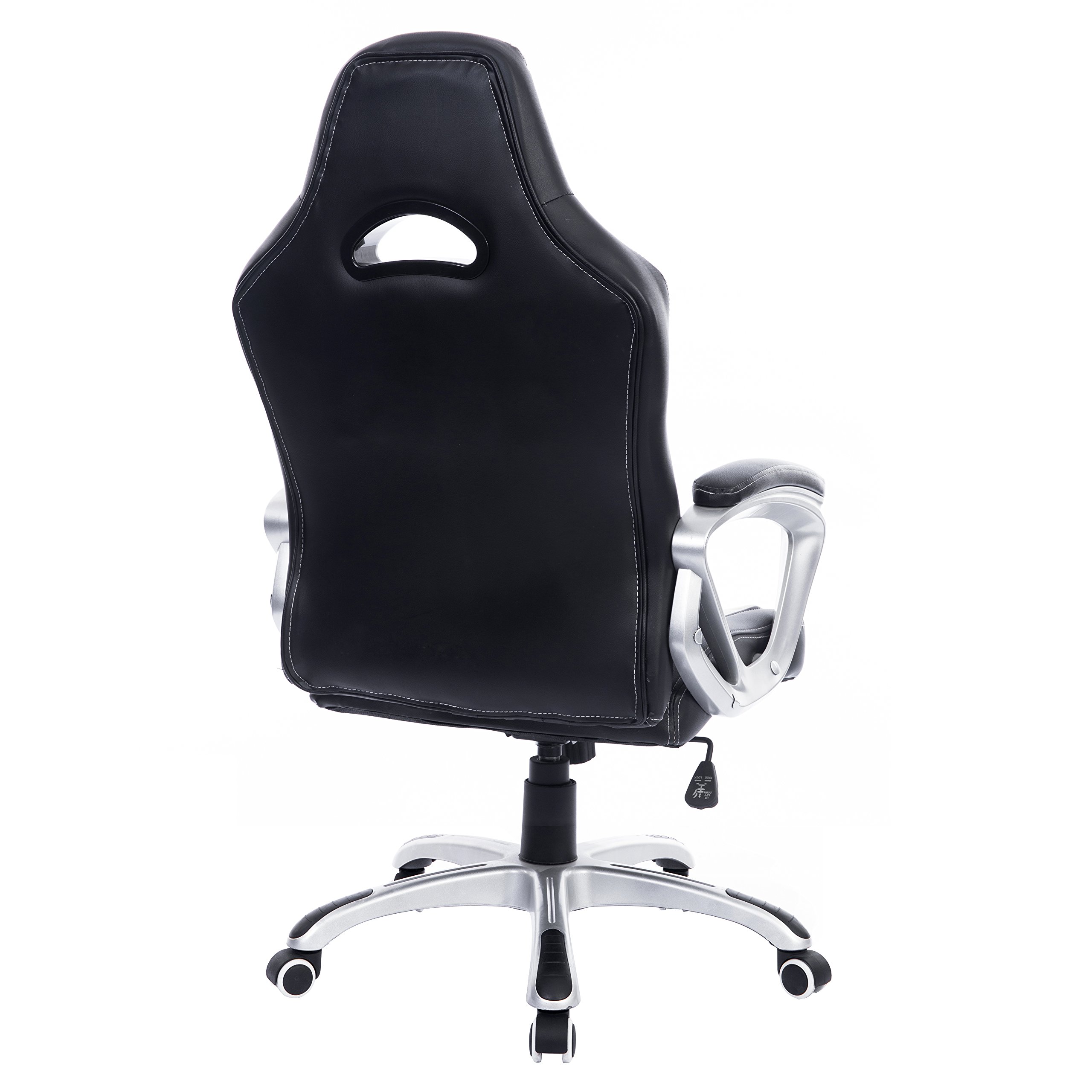 Premium Black & White Racing Style Swivel Office Chair - Ergonomic Gaming & Work Desk Chair for Home & Office Use