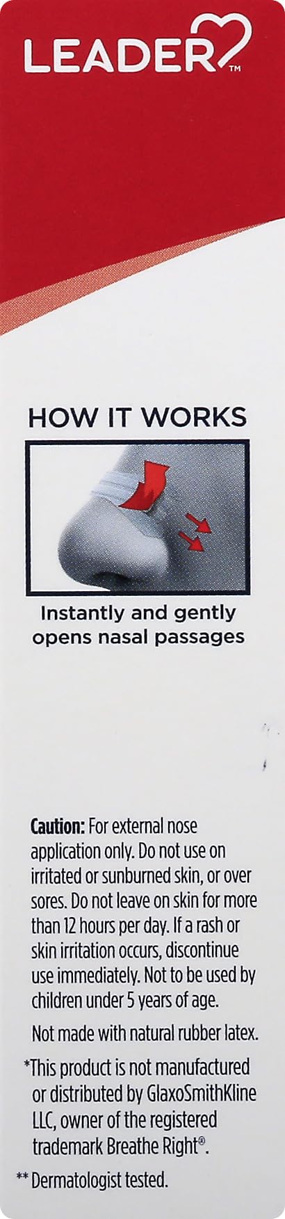 Leader Drug-Free Nasal Strips (30 Count) - Breathe Easier for Better Sleep, Exercise & Snoring Relief
