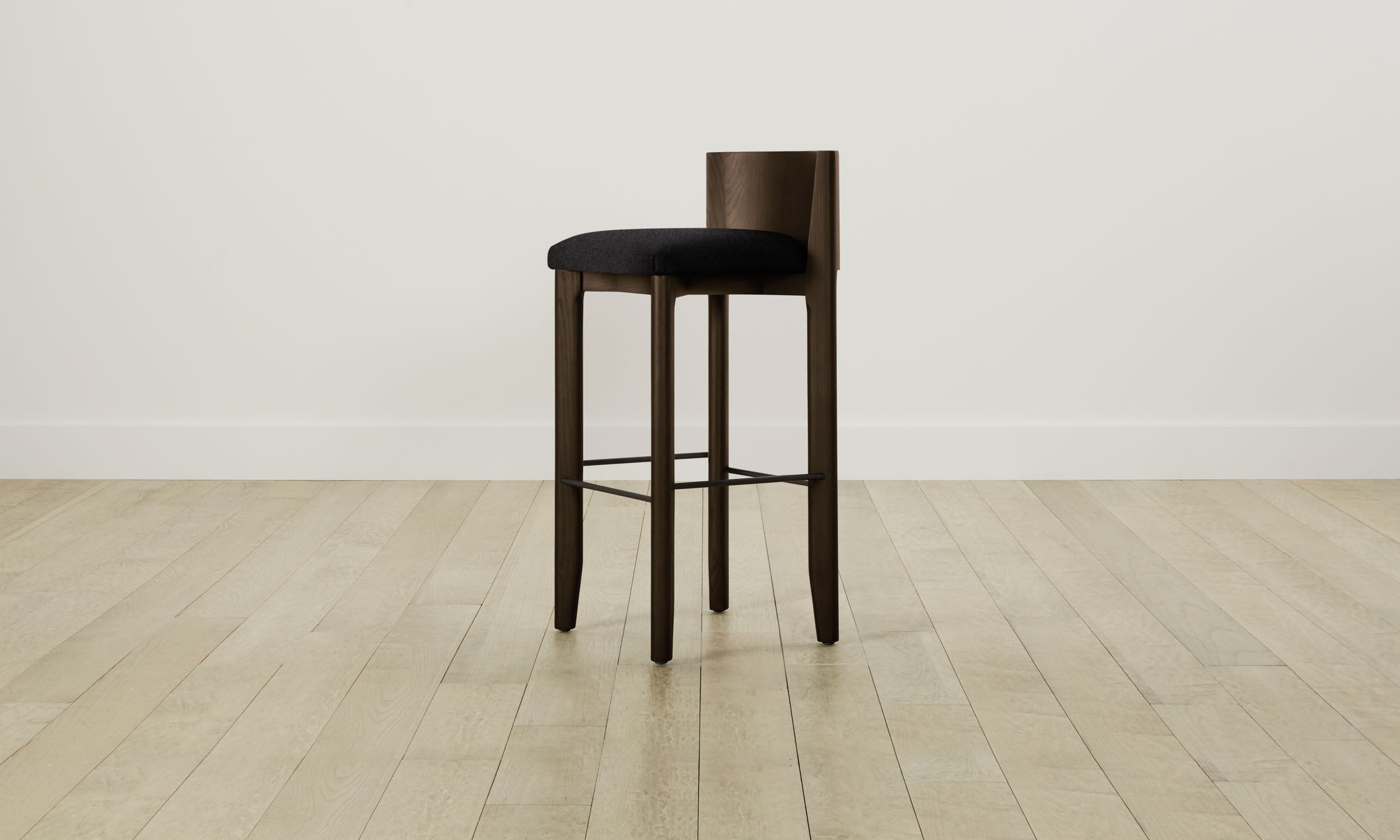 Premium Italian Brushed Wool Bar Stools - The Delancey Counter Height Stool Set for Kitchen Island, Breakfast Nook & Home Bar (Pepper Color) - Modern Comfortable Seating for Dining & Entertaining