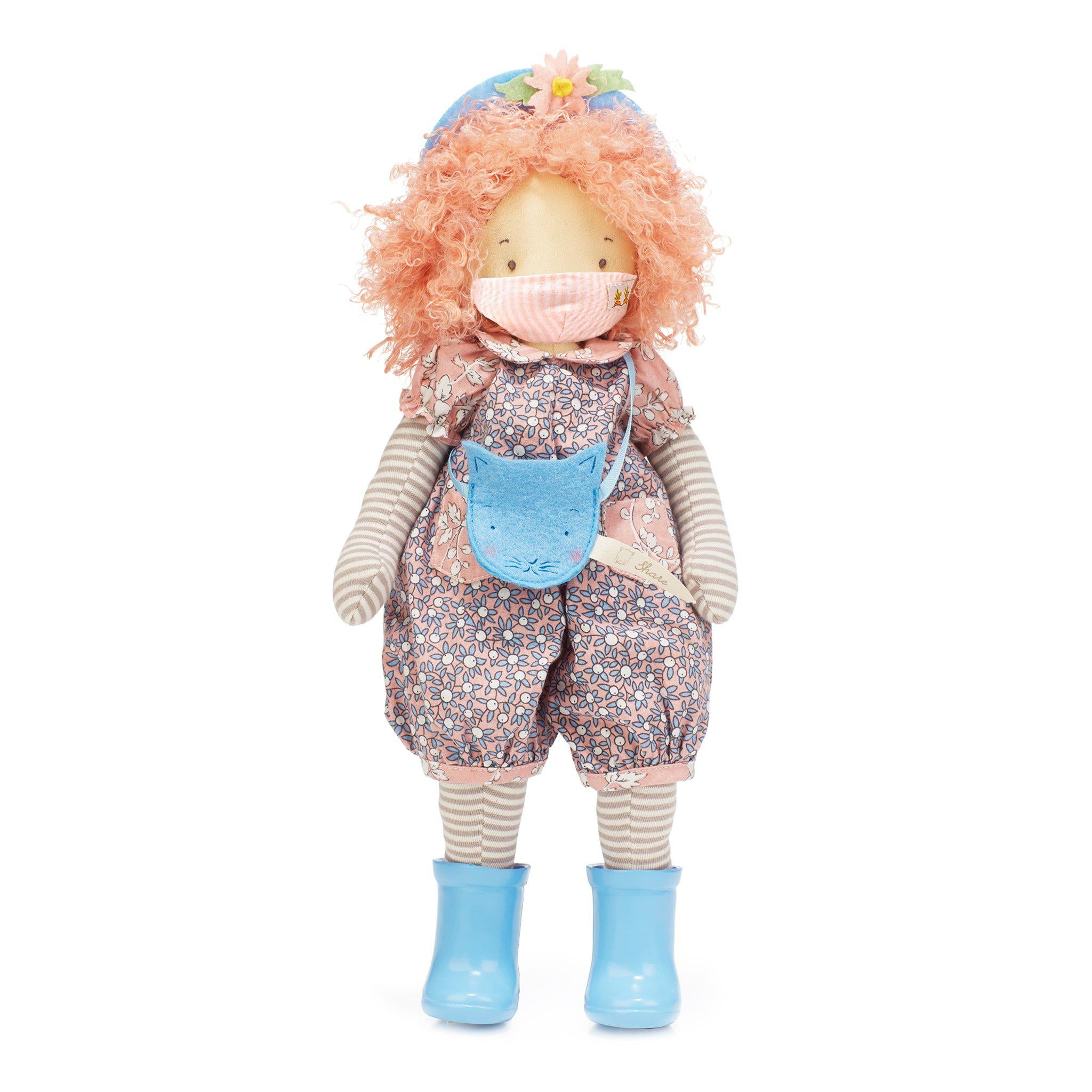 Vintage Rosie Girl Friend Doll with Face Mask - Collectible Toy for Display & Nostalgic Gift for Doll Enthusiasts - Perfect for Home Decor, Themed Parties & Retro Collections