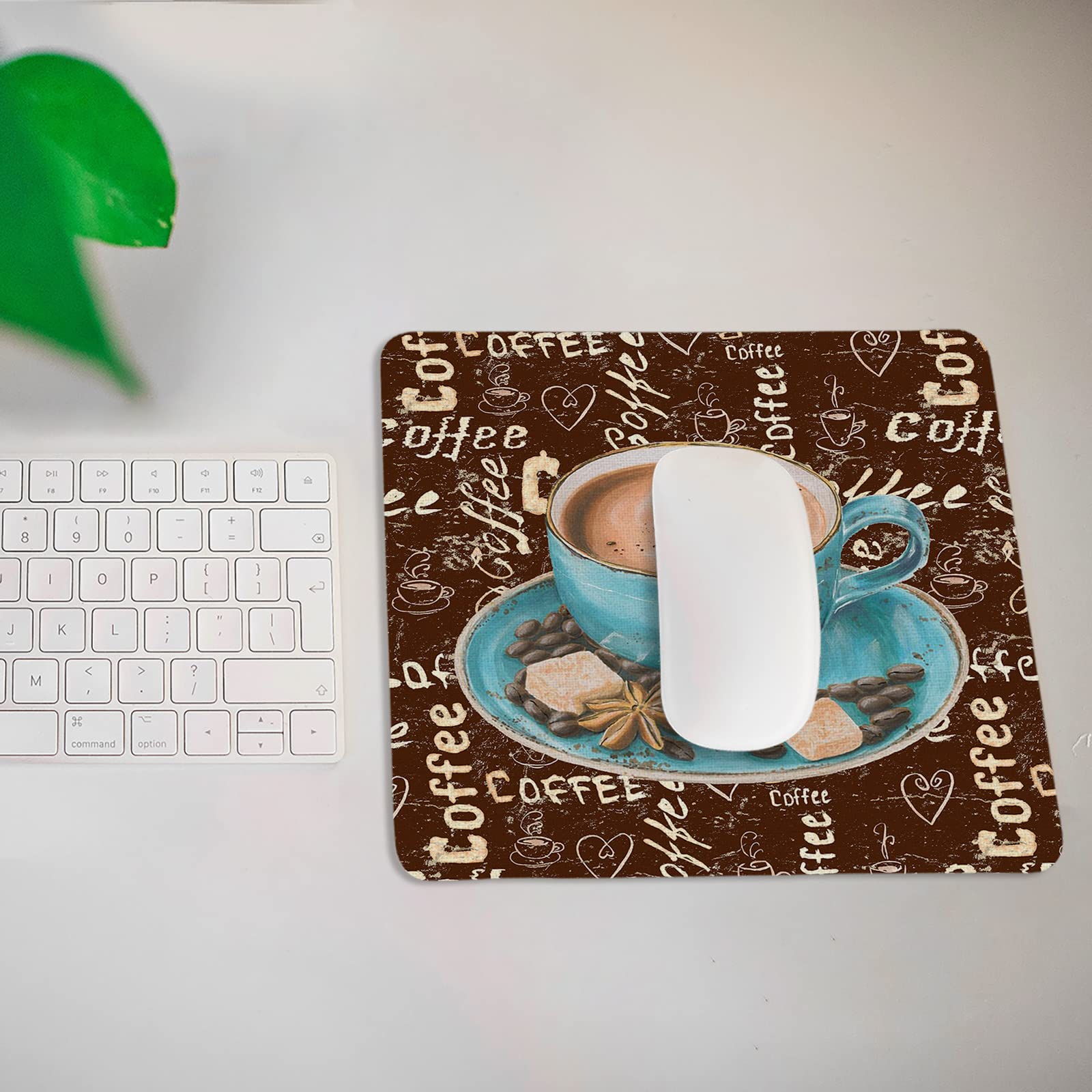 Retro Sugar Coffee Bean Design Non-Slip Mouse Pad - 9x8 Inch Gaming & Office Computer Mousepad with Rubber Base for Laptops, PC, Home & Work - Perfect for Typing, Gaming, and Daily Office Use