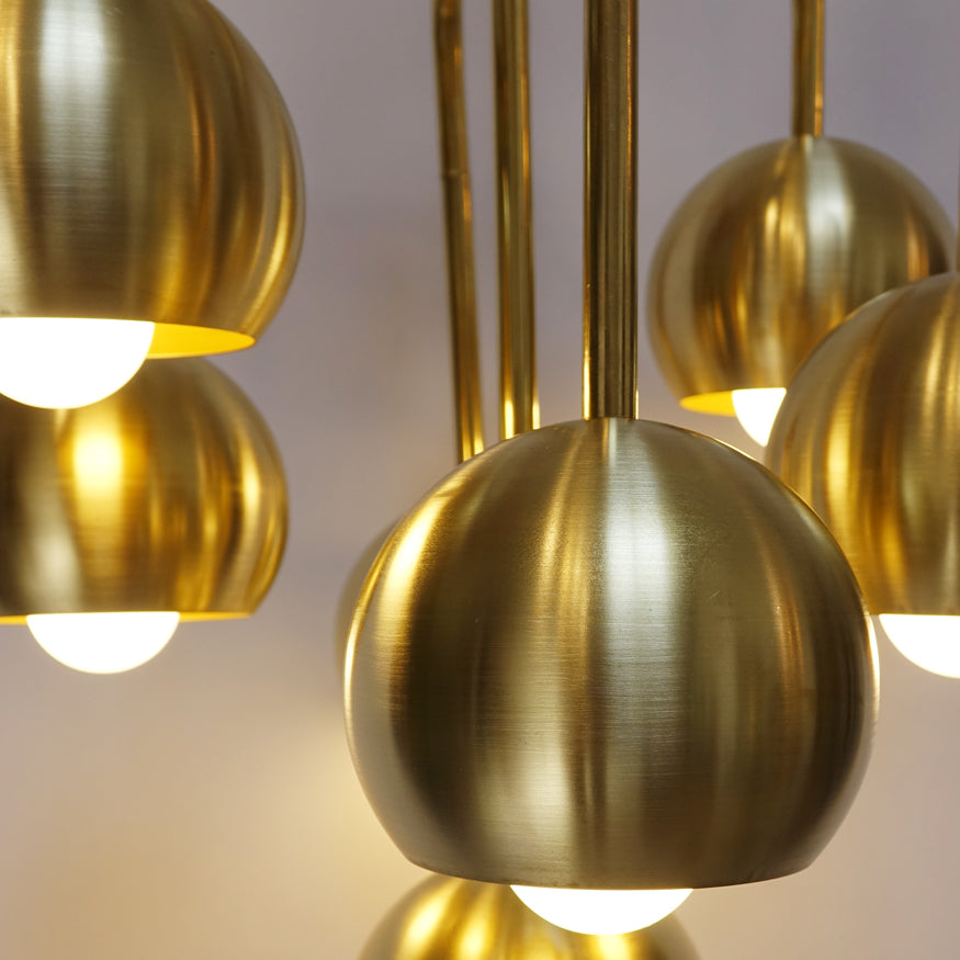 Vintage Brass Bubble Pendant Light - Industrial Style Ceiling Fixture for Dining Room, Kitchen Island & Bedroom Lighting | Dimmable Edison Bulb Compatible