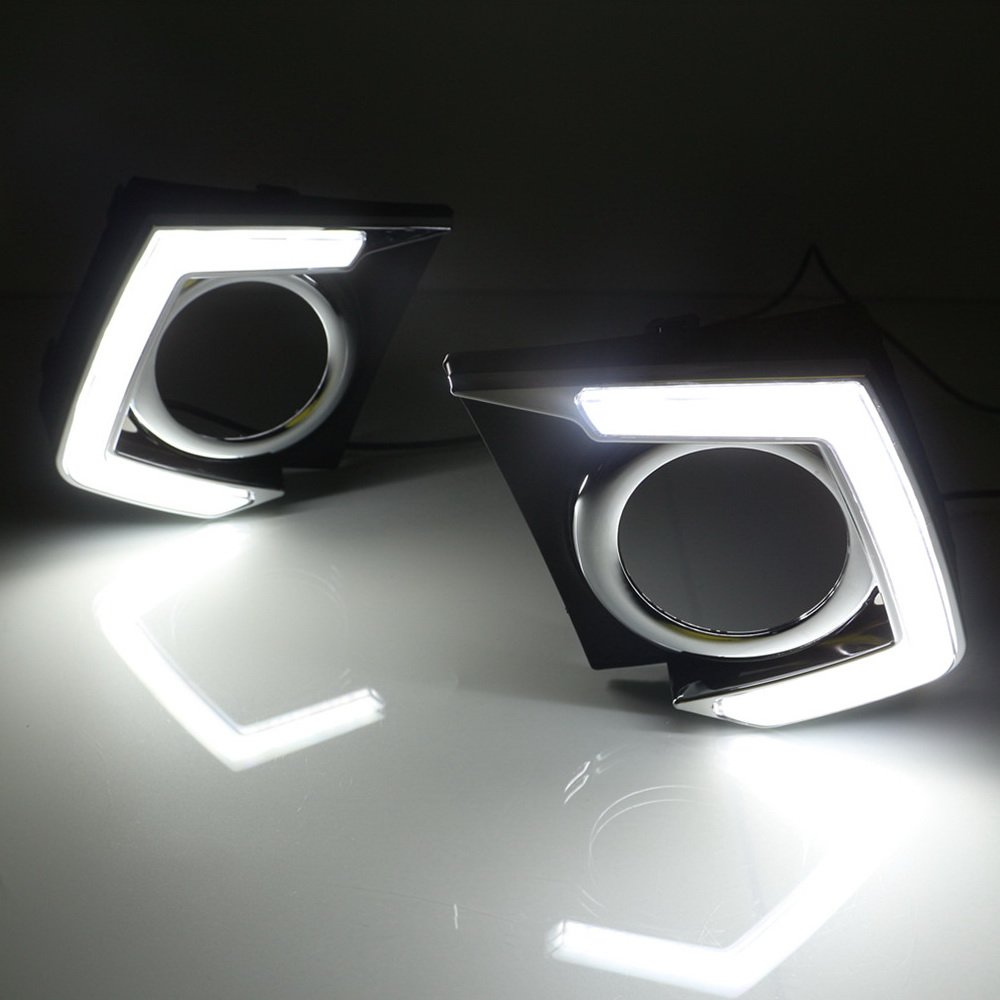 Mitsubishi L200 Triton LED Daytime Running Lights DRL (2015-2019) - 6000K White LED Front Bumper Lights - Perfect for Off-Roading & Night Driving Safety