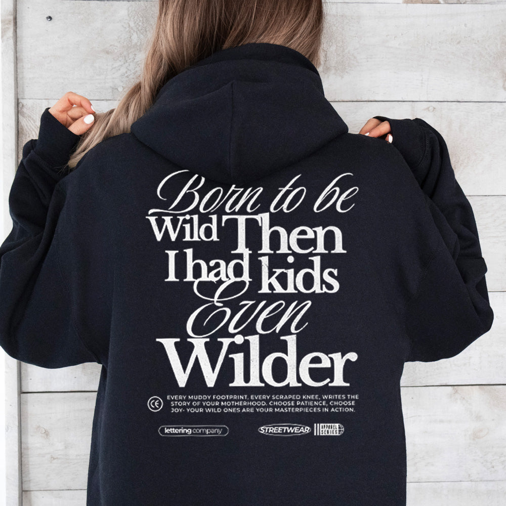 Born To Be Wild Kids Hoodie - Soft & Cozy Back Print Pullover for Boys & Girls - Perfect for Outdoor Adventures & Casual Wear