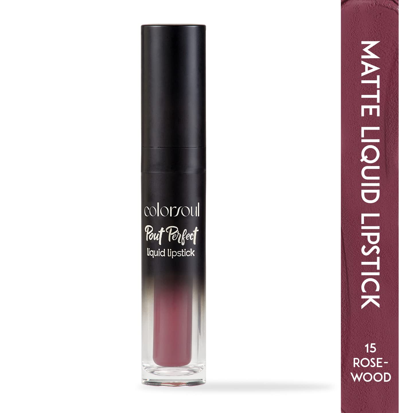 Colorsoul Pout Perfect Matte Liquid Lipstick - Rosewood (15ml) | Long-Lasting, Smudge-Proof, Vegan & Cruelty-Free | Perfect for Everyday Wear, Date Night & Special Occasions