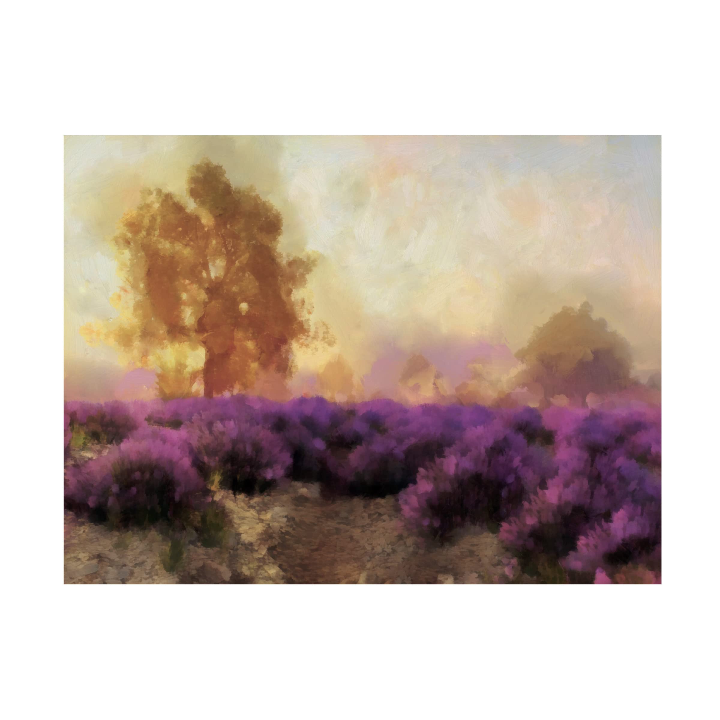 Trademark Fine Art 'Purple Countryside II' Canvas Wall Art by Alonzo Saunders - Landscape Painting for Living Room, Bedroom & Office Decor