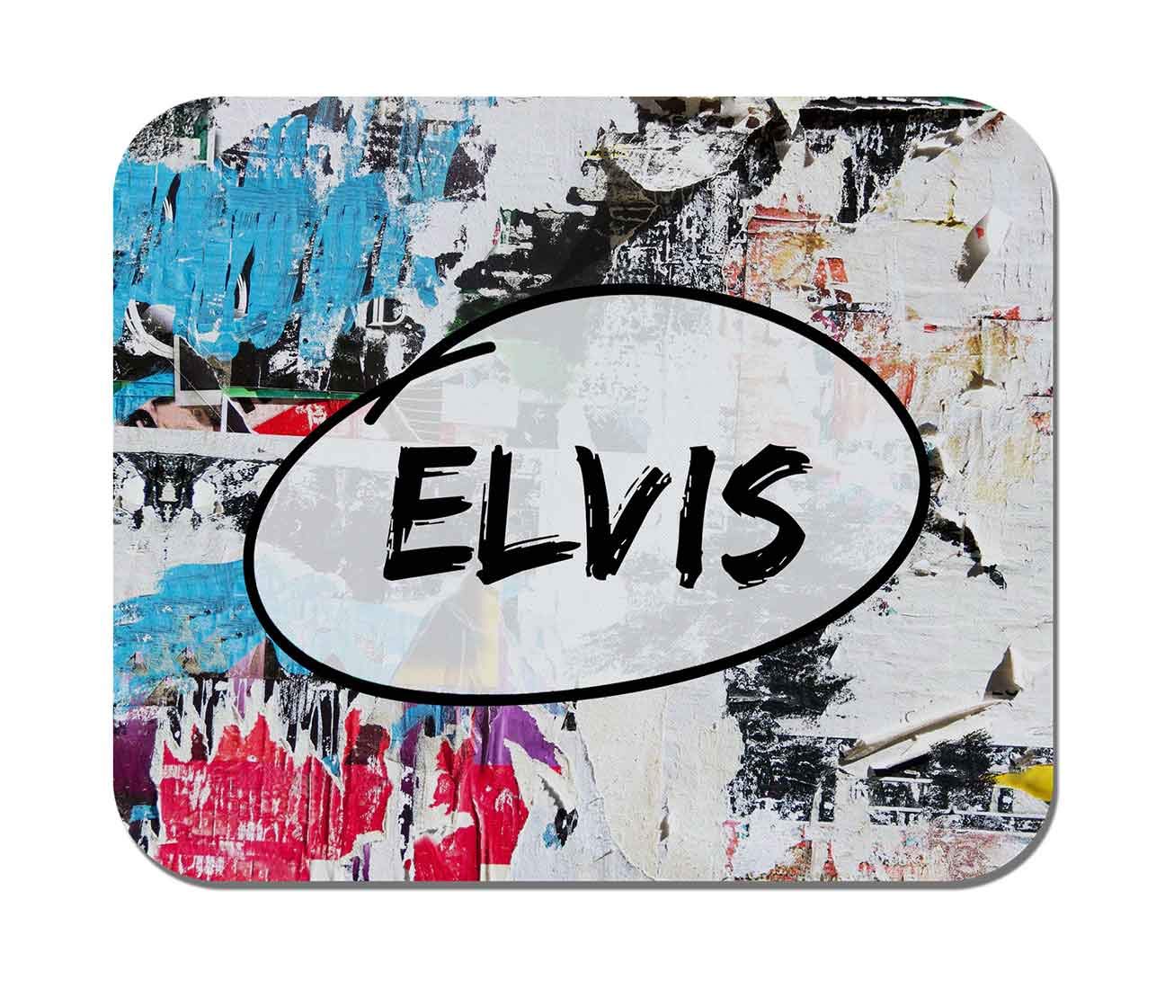 Makoroni Elvis Name Non-Slip Rubber Mouse Pad - Premium Gaming & Office Computer Mousepad for PC, Laptop, Workstation - Perfect for Gamers, Programmers & Office Professionals